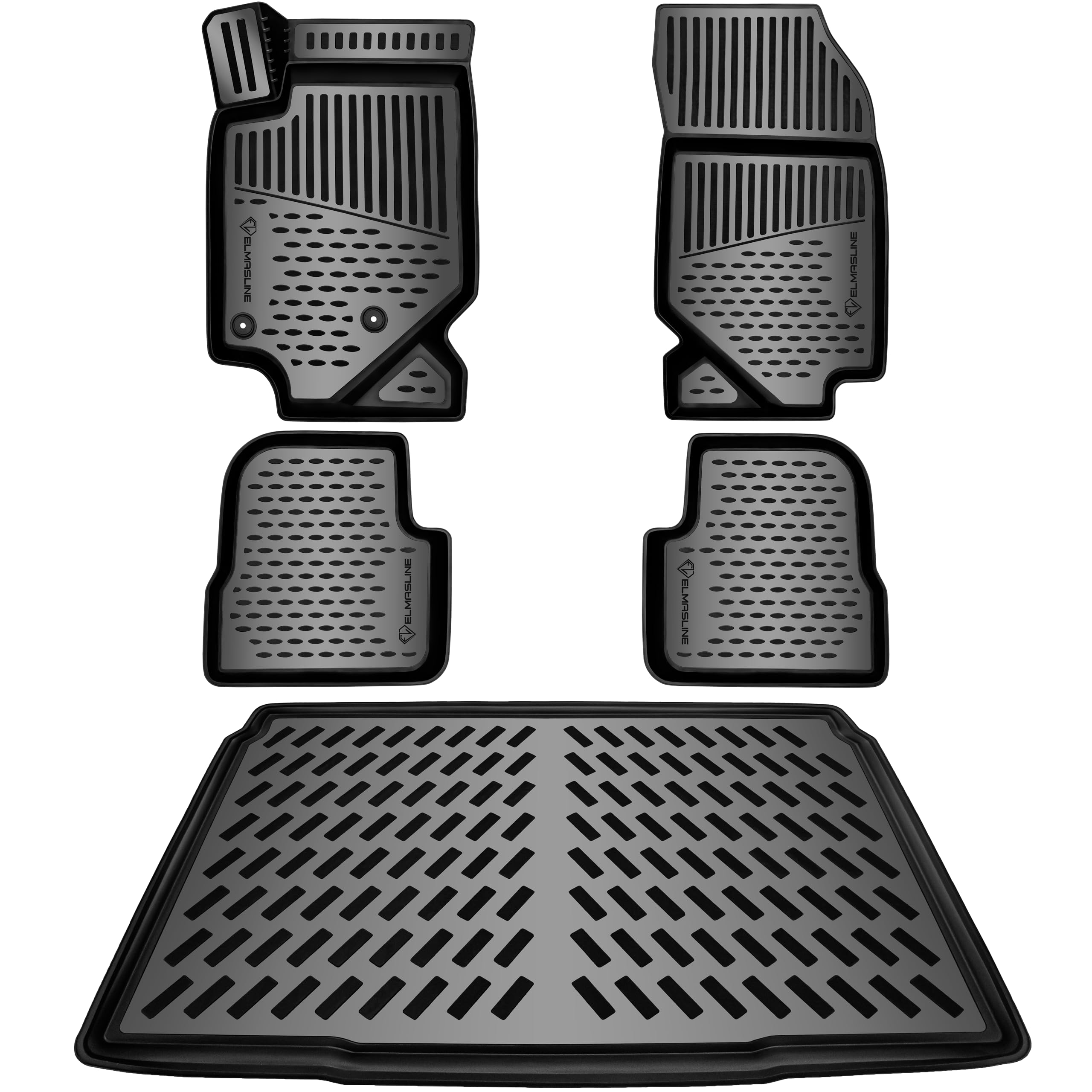ELMASLINE 3D Gummimatten & Kofferraumwanne Set für OPEL Corsa F 2019-2025 Verbrenner (Passt Nicht in Elektro und Hybrid !!!) | Fußmatten Kofferraum Zubehör Verbrenner (nicht Hybrid) Angebot bei HelloDeals