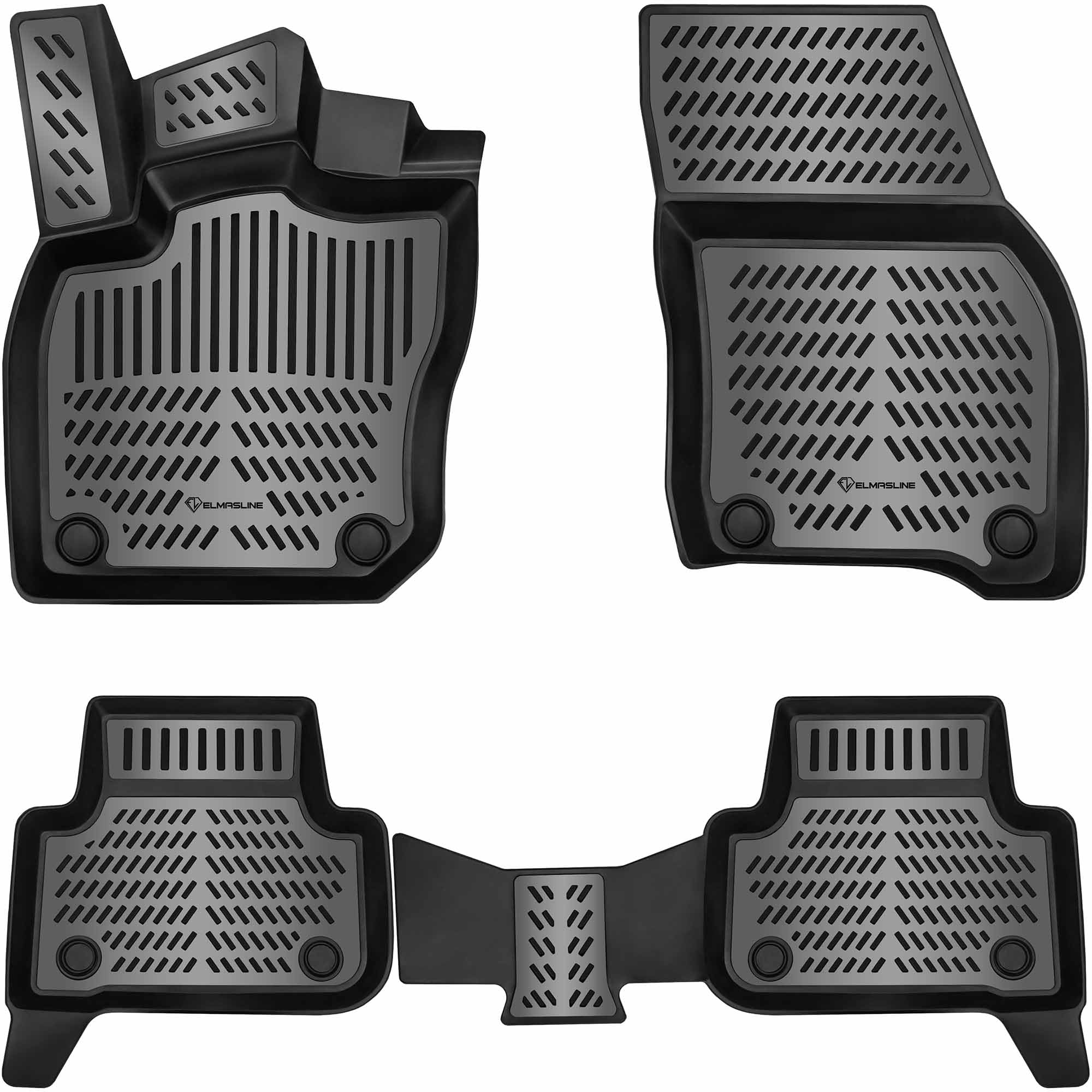 ELMASLINE 3D Gummimatten für VW TIGUAN 3 (III) 2024-2025 | | Extra hoher 5cm Rand | Zubehör Fußmatten | 3. Generation Angebot bei HelloDeals