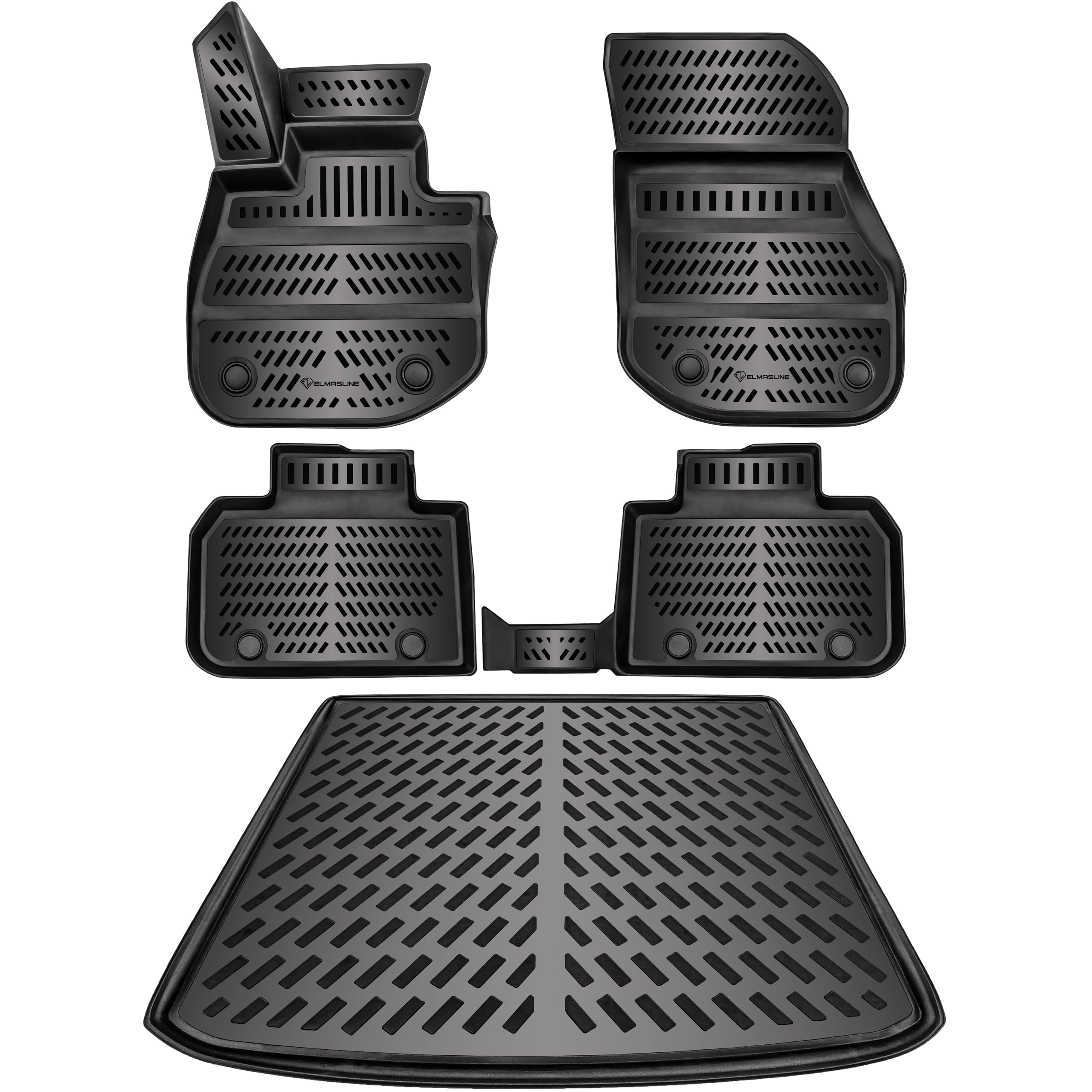 ELMASLINE 3D Gummimatten & Kofferraumwanne Set für BMW IX1 2022-2025 (U11 BEV) Zubehör | Zubehör Fußmatten Kofferraum | PASST NUR IN Elektro-Version! Angebot bei HelloDeals