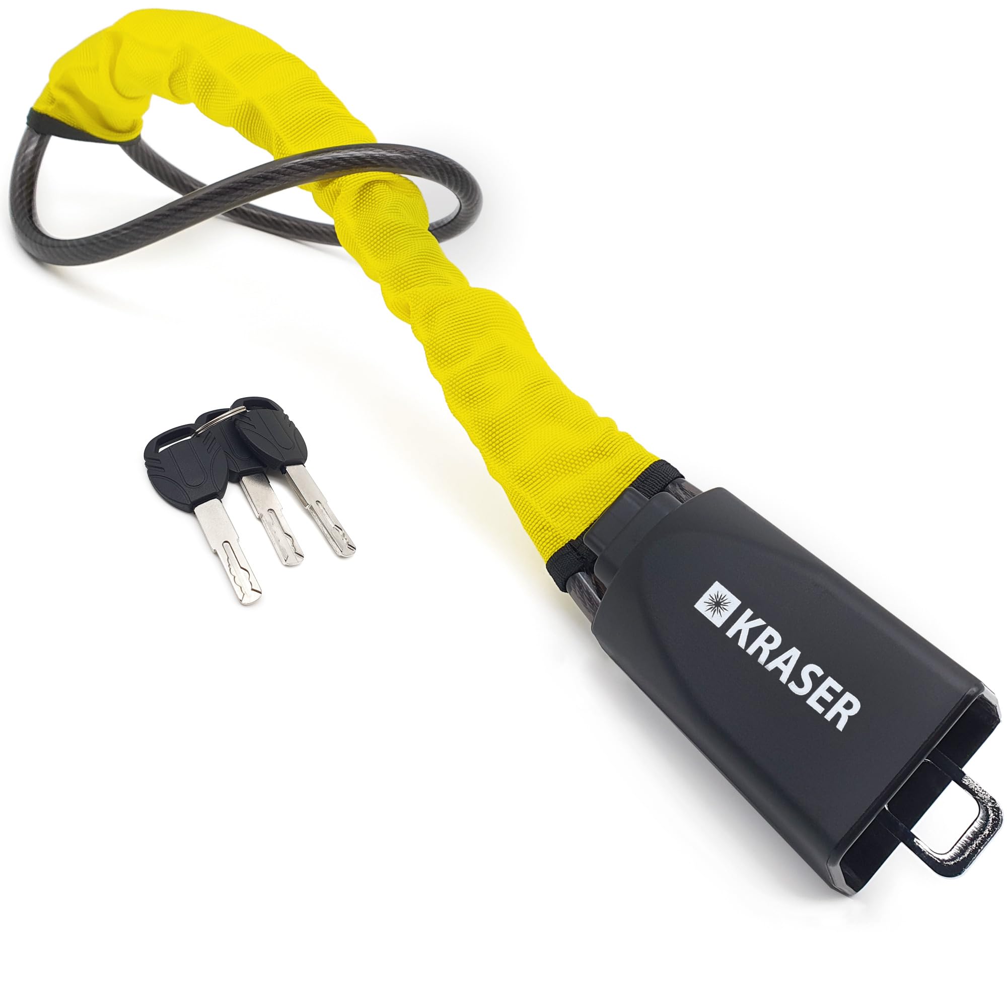 KRASER KR882Y Lenkradkralle Sicherheitsgurt-Kabel, Abschreckende Lenkradsperre, Lenkradschloss Diebstahlsicherung, Universal Wegfahrsperre für Auto, Wohnmobil, PKW Angebot bei HelloDeals
