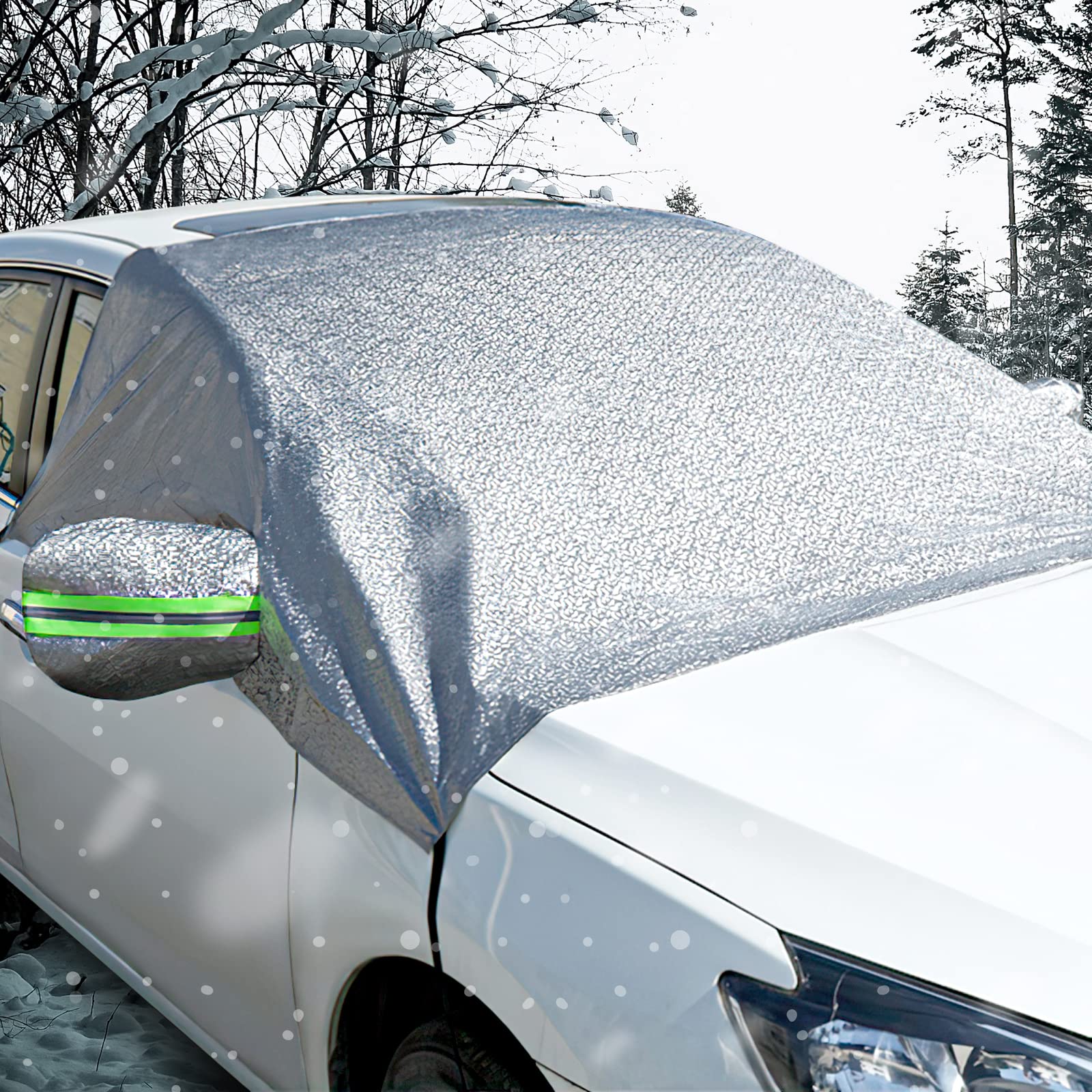 Frontscheibenabdeckung Winter, Windschutzscheibenabdeckung, Scheibenabdeckung Auto Winter und Sommer, Übergröße Frostschutz Auto Frontscheibe für Autos SUVs Vans Angebot bei HelloDeals