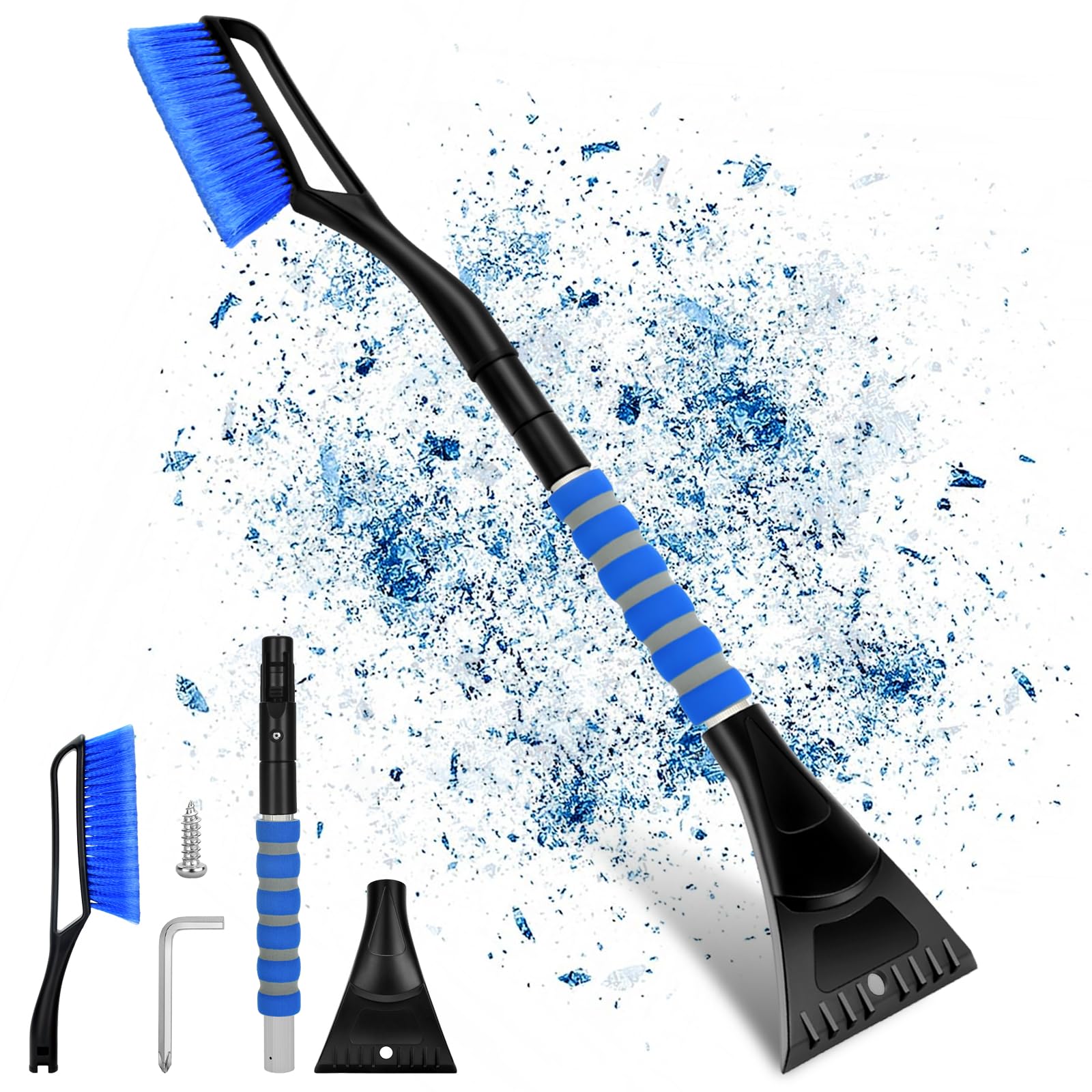 LUOJINYI 2 Piece Ice Scraper Set, Ice Scraper, Large Edge & Gentle Bristles, Non-Slip Handle, Eiskratzer Auto mit Besen, Schneebesen Auto, Scheibenkratzer Auto,Auto Reinigungsbürste Angebot bei HelloDeals