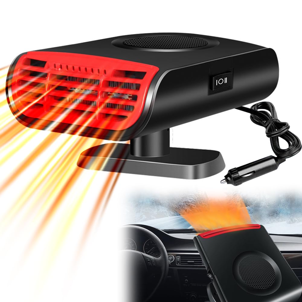 SKIKHN 12v Autoheizung, Auto HeizlüFter, Tragbare Autoheizung Anti-Beschlag Windschutzscheibe Defroster, Defroster Mit Ergonomischem Handgriff ZigarettenanzüNder HeizlüFter FüR Alle Autos Angebot bei HelloDeals