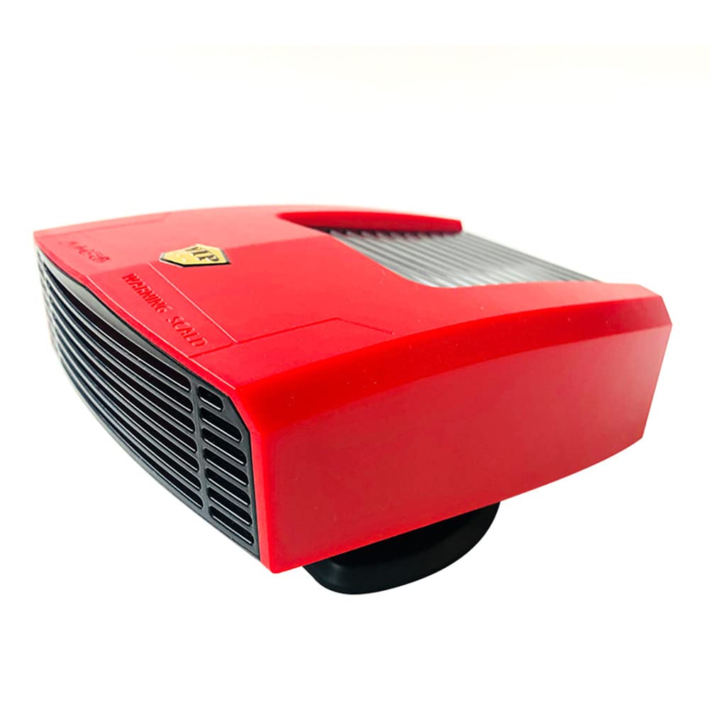 Auto Heizlüfter, Tragbare Auto Heizung, 180W 12V Schnellheizung Innenraum Auto Windschutzscheibe Heizung Lüfter Defogger Defroster Demister Ventilator mit 360 ° drehbarer Basis Zigarettenanzünde 12V Rot Angebot bei HelloDeals