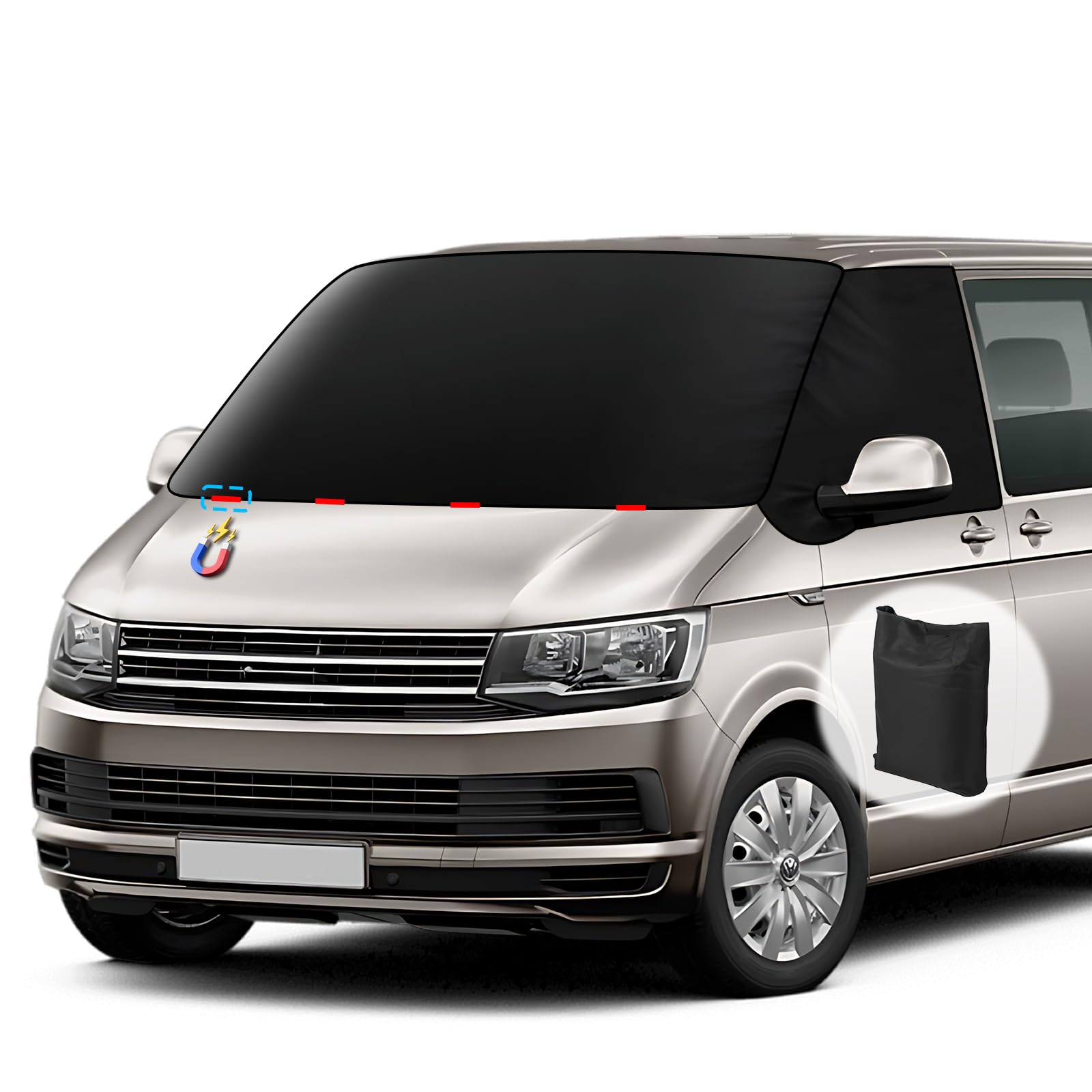 ZATOOTO Frontscheibenabdeckung für Volkswagen T5 T6, 600D Oxford Stoff wasserdichtes Windschutzscheibenabdeckung, Allwetter-Windschutzhaube, lichtundurchlässige UV/Frost/EIS/Staub Schutzhülle Angebot bei HelloDeals