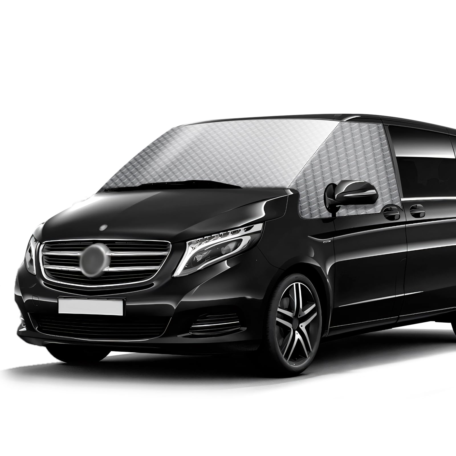 MaxAwe Auto Windschutzscheiben Abdeckung für Vito W639&W447, 100% Verdunkelnd Frontscheibe Schnee Frost EIS Wrap Cover, Winddichter Wasserdichter Anti-UV/Ice/Frost Scheibenfrostschutz für Frontscheibe Silber für Vito W639&W447 Angebot bei HelloDeals