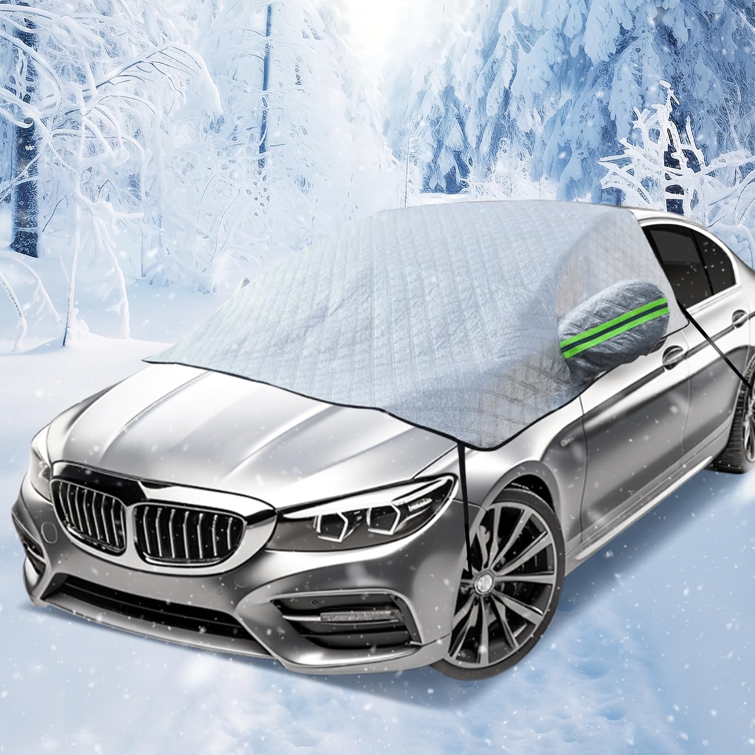 Frontscheibenabdeckung, Sonnenschutz Auto Frontscheibe, Auto Schneedecke, Auto Frontscheibe für Winter Schneeabdeckung Eisschutzfolie und Scheibenwischer UV-Schutz, Faltbare(230x145cm) Angebot bei HelloDeals