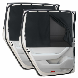 DIZA100 Sonnenschutz Auto Baby, 2 Pack Magnetisch Doppelschicht Sonnenschutz Kinder/Auto Vorhang UV Schutz & Verdunkelung Autofenster Hitzeschutz Vorhang für Seitenscheibe Schwarz-Magnete Angebot bei HelloDeals