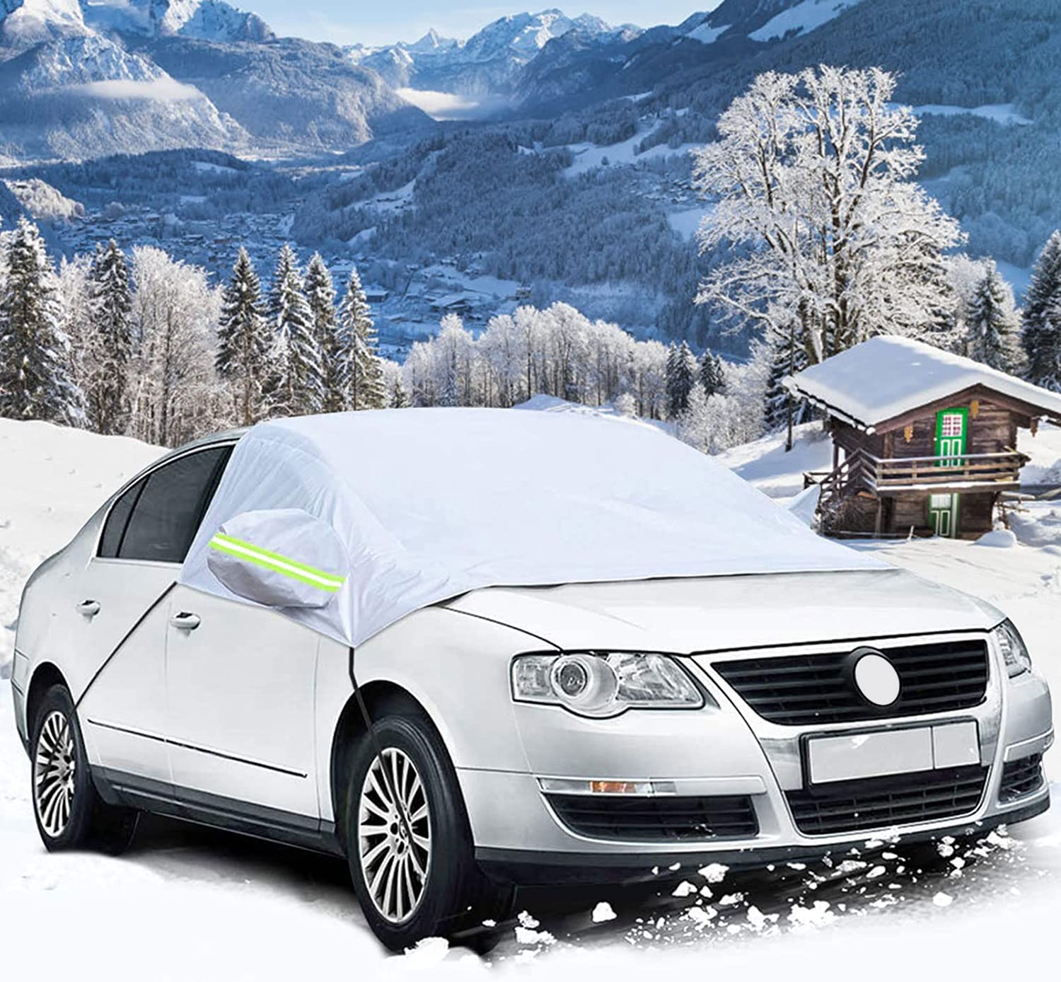 iKALULA Frontscheibe Abdeckung, Auto Scheibenabdeckung Winterschutz Faltbare Abnehmbare Windschutzscheiben Autoabdeckung Winterabdeckung Eisschutzfolie für gegen Schnee Frost und Sonne, 130 * 220cm 130*220cm Angebot bei HelloDeals