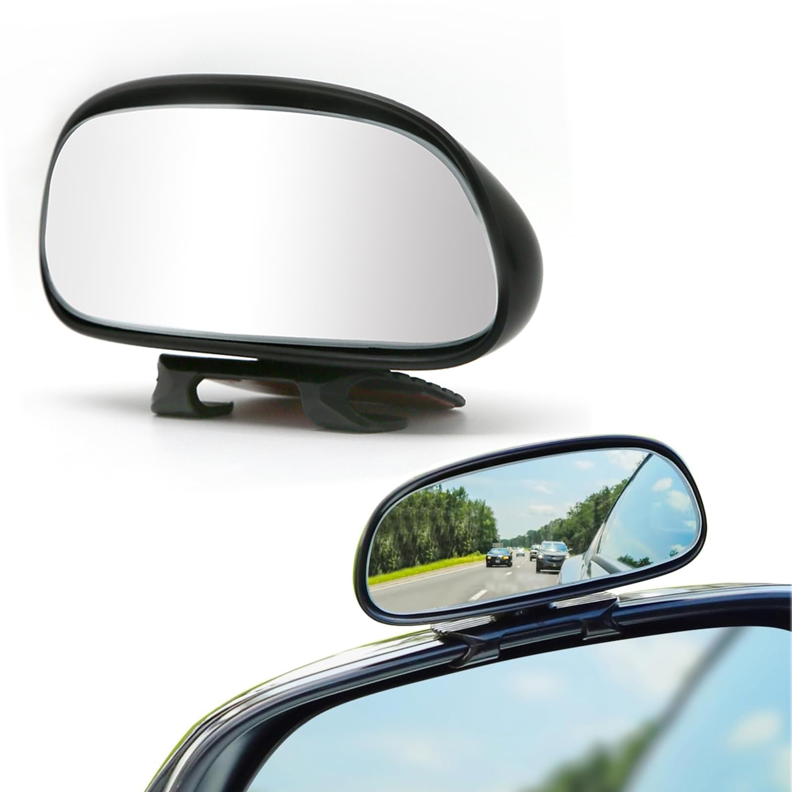 Yuentoen Toter-Winkel-Spiegel,360 Grad Rotation Verstellbar Auto Blind Spot Spiegel, Trainer Rückspiegel Drehung Weitwinkel Verstellbar Rückspiegel für Autos, LKWs, SUVs(Schwarz) Angebot bei HelloDeals
