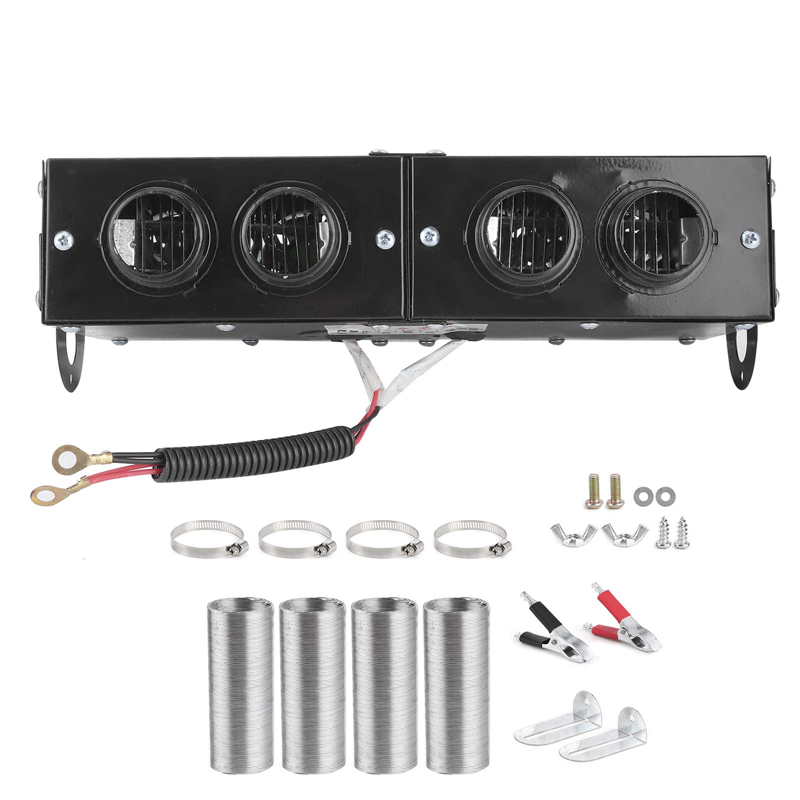 12V Auto Heizlüfter (800W) mit 4 Lüftungsöffnungen - Entfroster & Entfeuchter für Windschutzscheibe - Fußraumheizung - Einstellbare Leistung - Schwarz Angebot bei HelloDeals