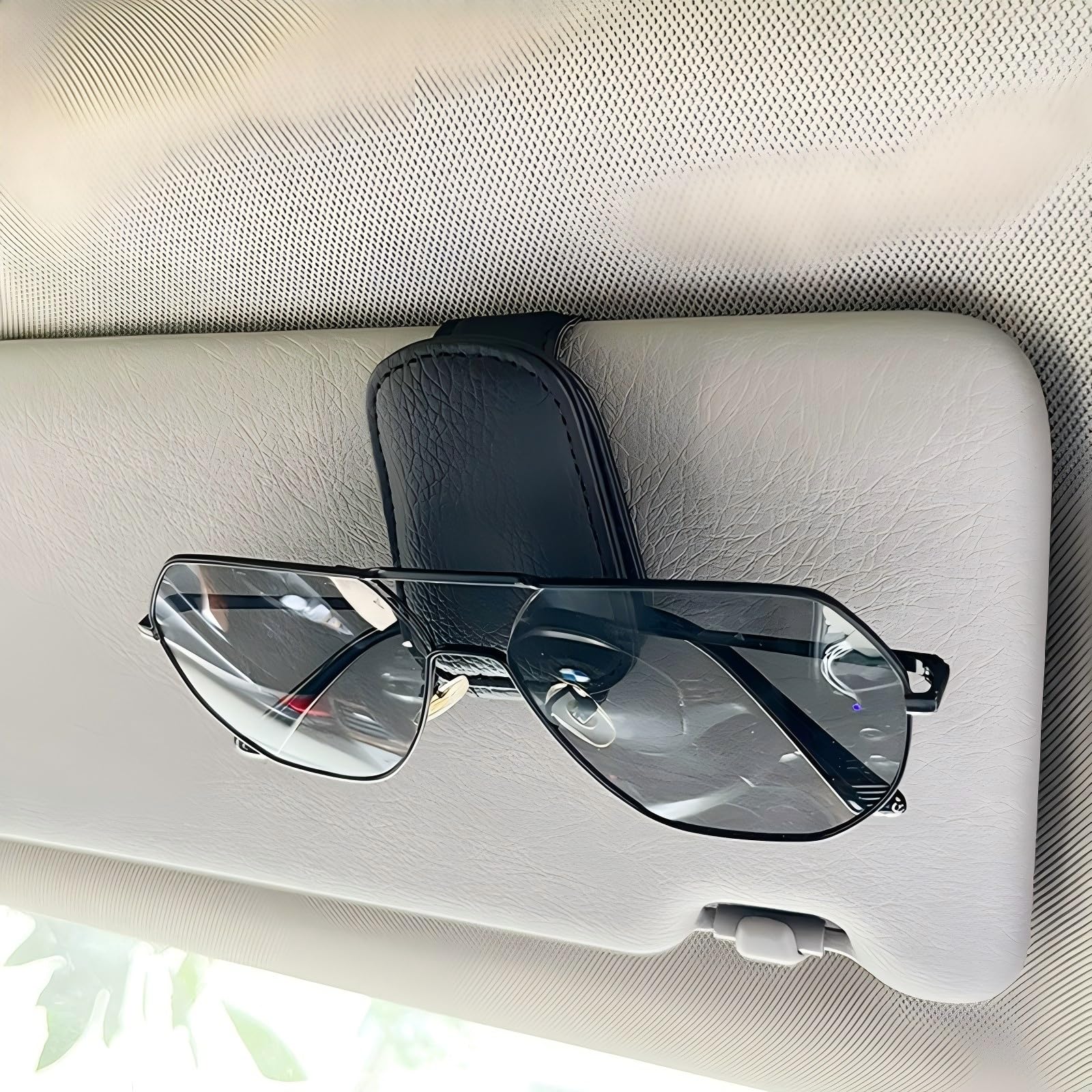 Auto-Brillenclip, Brillen-Halter, Sonnenbrillen-Clip, multifunktionaler Kartenclip, Aufbewahrungsclip, Schwarz Angebot bei HelloDeals