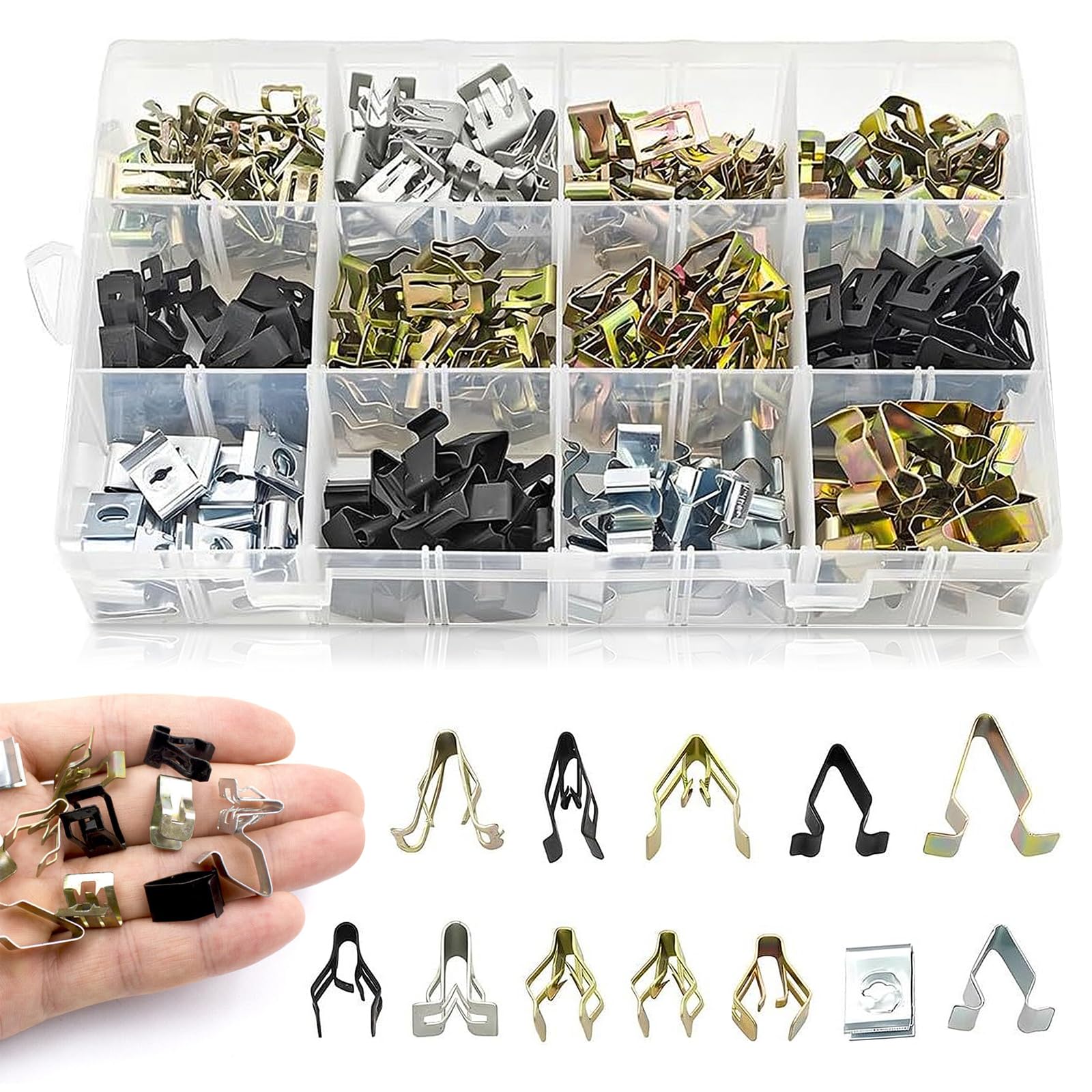 240 Stück Auto Befestigung Clips Metall, Kofferraum Verkleidung Befestigungsklammern Innenverkleidung Befestigungsclips Federklammern Für VW Skoda Seat Audi Angebot bei HelloDeals