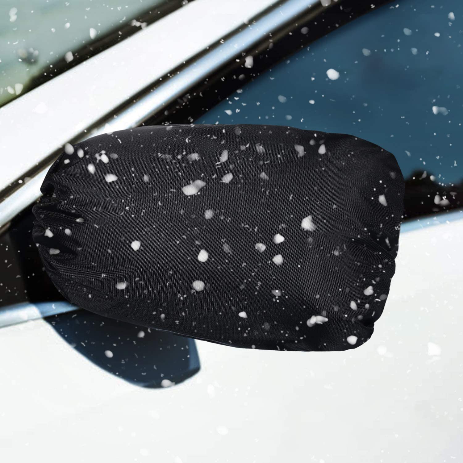 Frienda Seitenansicht Spiegel Abdeckung - Frost Schutz für Auto Rückspiegel - Schnee Eis Schutz Außenrückansicht Zubehör Universalgröße für Autos, Schwarz (2) Angebot bei HelloDeals