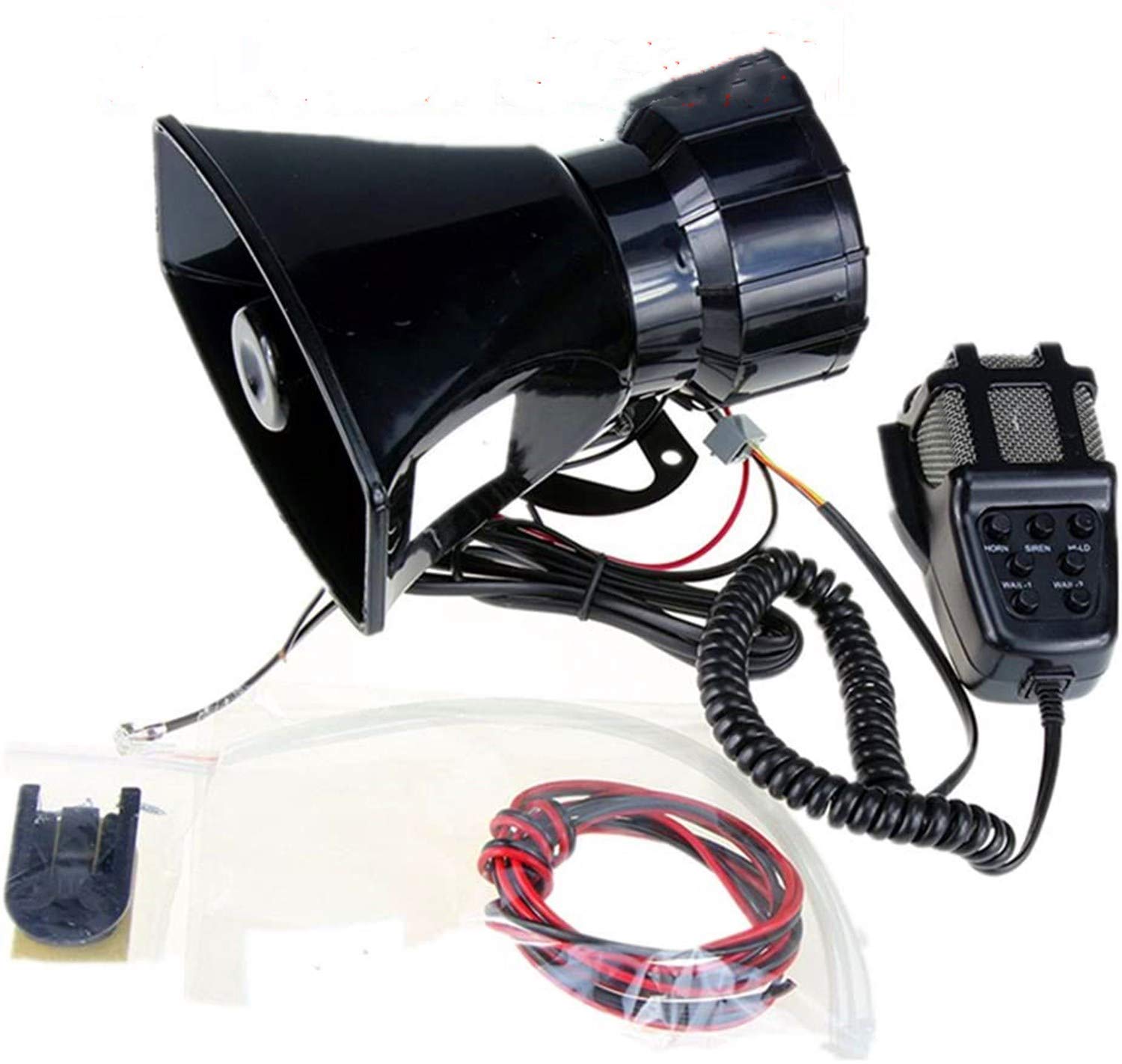Yida 12V 80W 7 Tone Sound Auto Sirene Fahrzeug Horn mit Mic PA Lautsprechersystem Emergency Sound Amplifier Auto Siren Lautsprecher Angebot bei HelloDeals