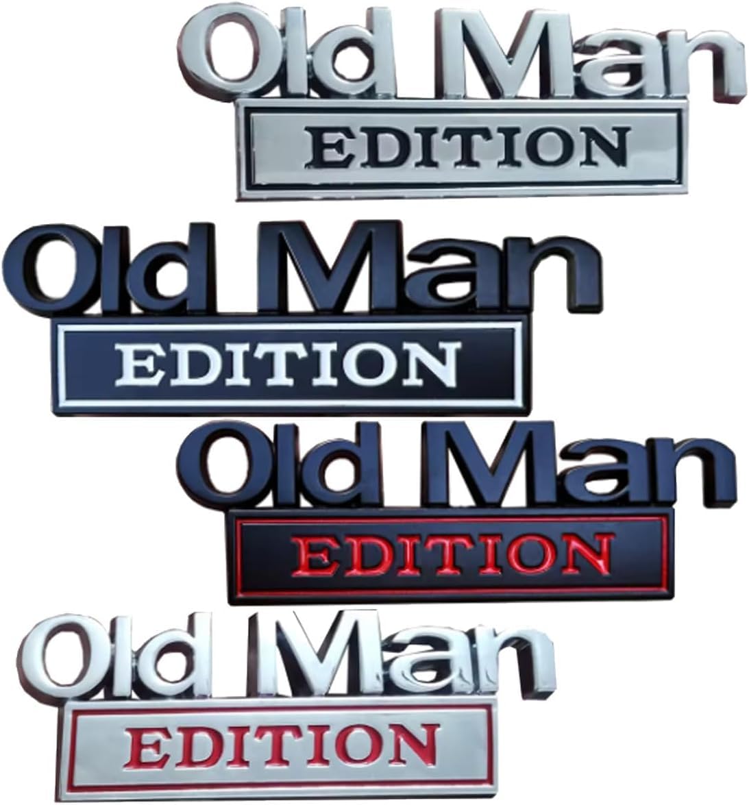 Old Man Edition Auto-Emblem, Autoaufkleber Für Männer, 3D-Metall-Aufkleber, Lustige Edition Stoßstangenaufkleber Für Auto, LKW, SUV, Seite Oder Heckklappe, Kofferraum Körper Angebot bei HelloDeals