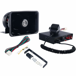 FreeTec 8 Töne Auto Sirene, 12V 200W Polizei Sirene Feuerwehr Sirene Hupe Lautsprecher für Auto, Laute Notfallsignal Notfallwarnung PA Autosirene mit Mikrofon, Schwarzer Angebot bei HelloDeals