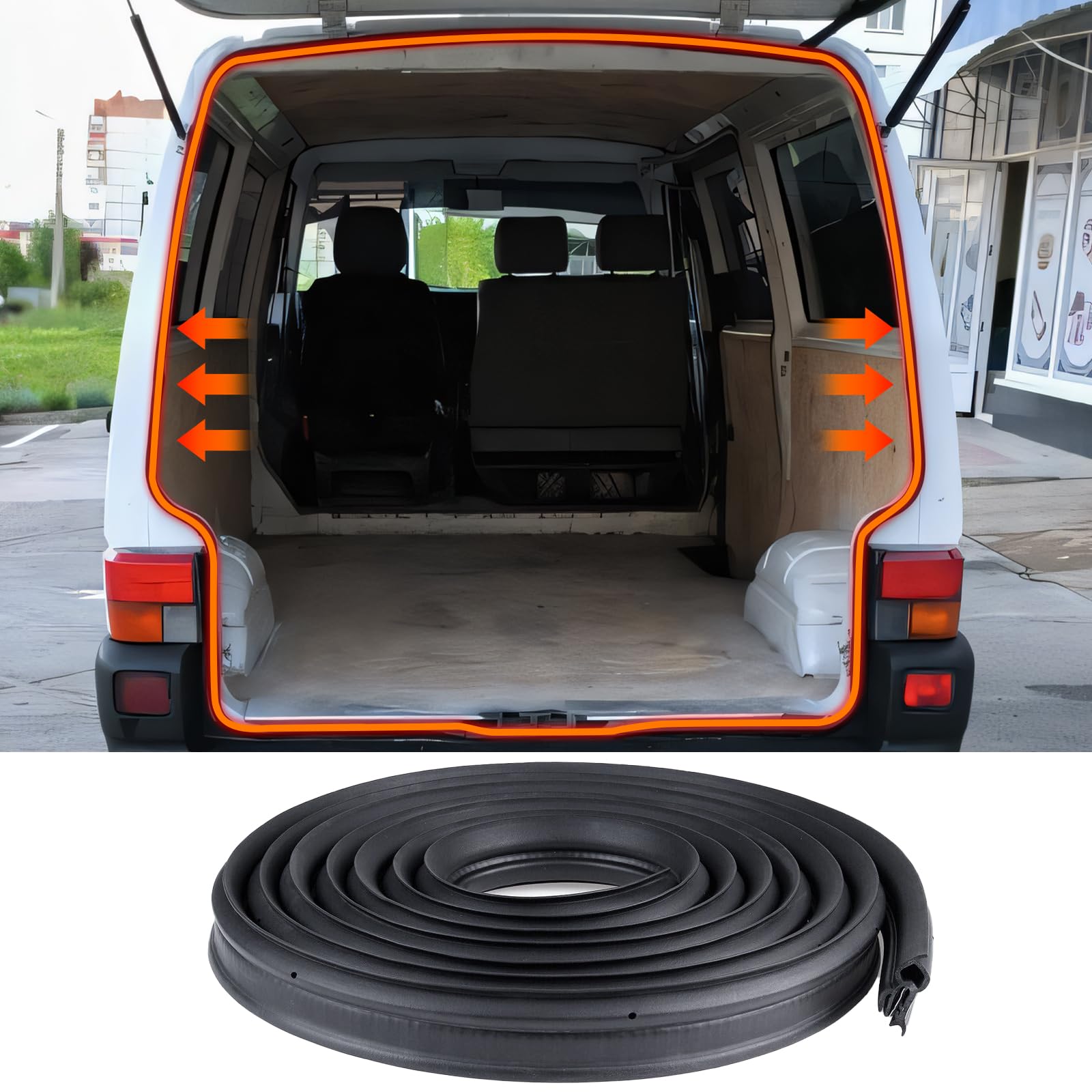 Heckklappendichtung Dichtung Kompatibel mit VW T4 Transporter 1990-2003 Gummidichtung Alle Modelle Bus Kasten Multivan 721827705B Auto Türdichtung Angebot bei HelloDeals