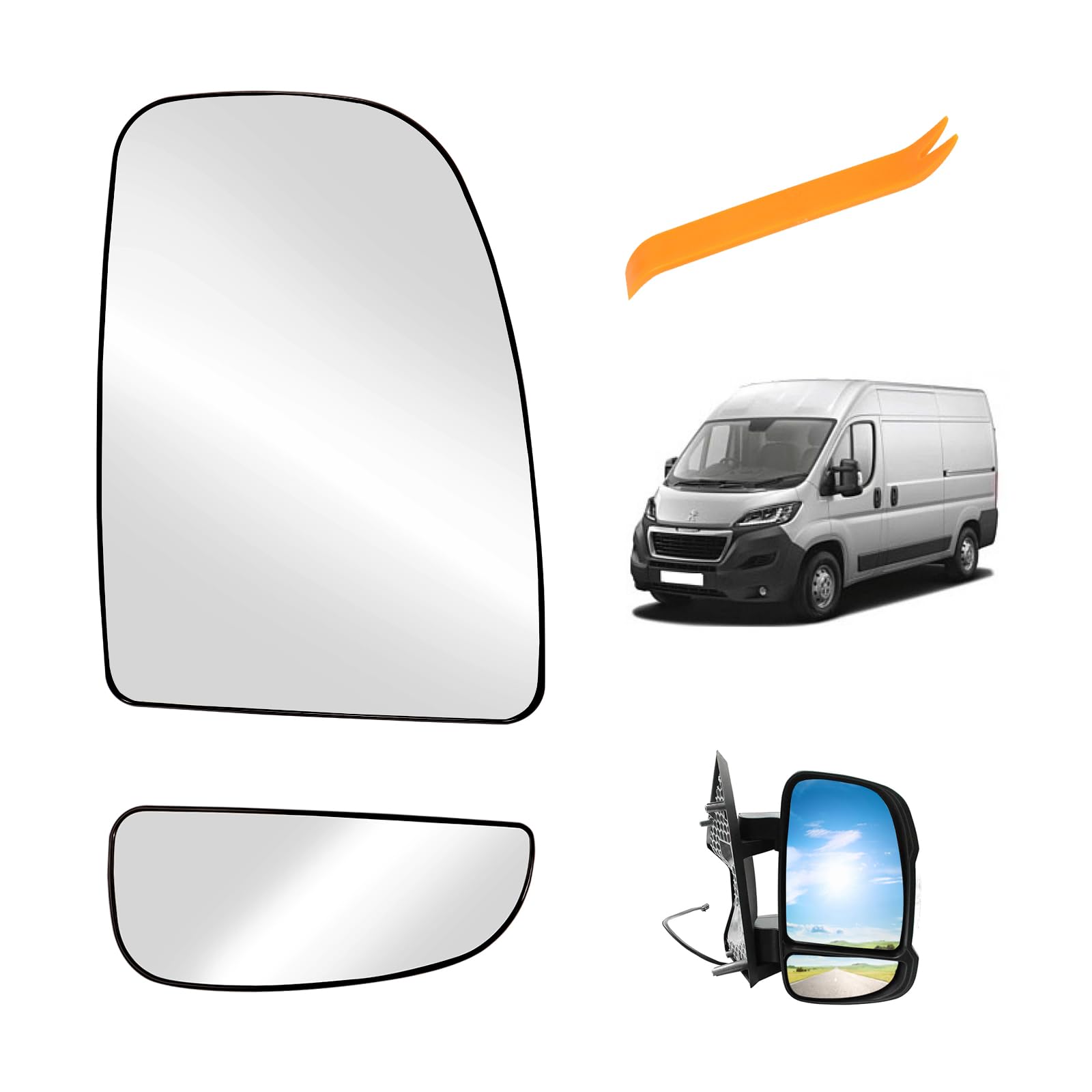 Spiegelglas Ersatz für Ducato Jumper Boxer Movano C 2006-2023 Beheizbar Konvex Ersatzspiegelglas Außenspiegel Glas Fahrerseite Asphärisch Rückspiegelglas Umkehrlinse Rückfahrglas Spiegel(Rechts) Spiegelglas(Rechts) Angebot bei HelloDeals