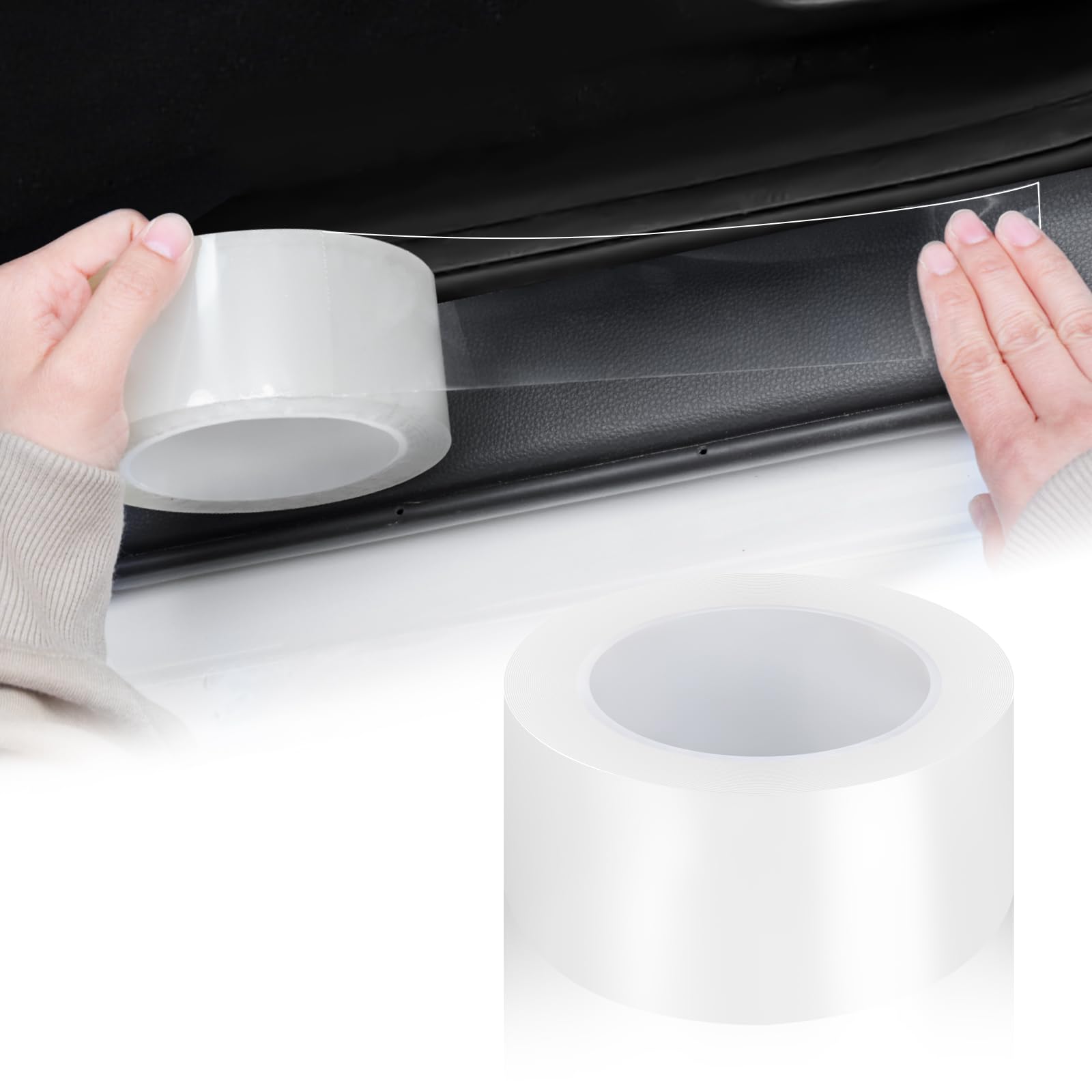 EINESIN Auto Einstiegsleisten Schutz 5cm*10m, Carbon Aufkleber, Auto Einstiegsleisten Kohlefaser Aufkleber, Selbstklebend Schutzfolie Lackschutzfolie Auto（Transparent） 5 cm X 10 Meter Angebot bei HelloDeals