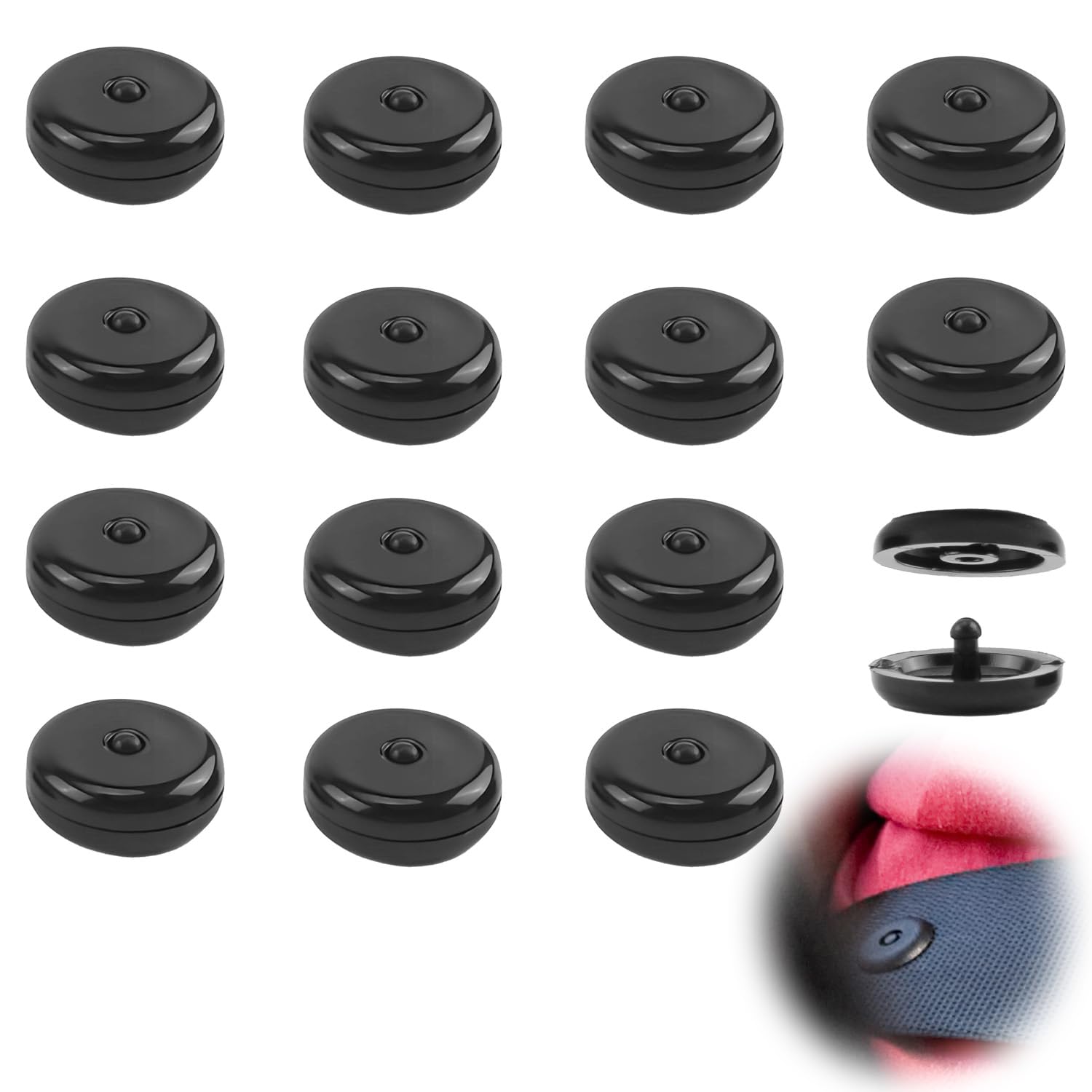 15 Paar Gurtstopper Auto, Sicherheitsgurt Stopper - Universaler Auto Gurt Stecker mit Clip | Gurthalter für alle Sicherheitsgurte | Stoppt Rutschen in Auto, LKW, SUV (Schwarz) Angebot bei HelloDeals