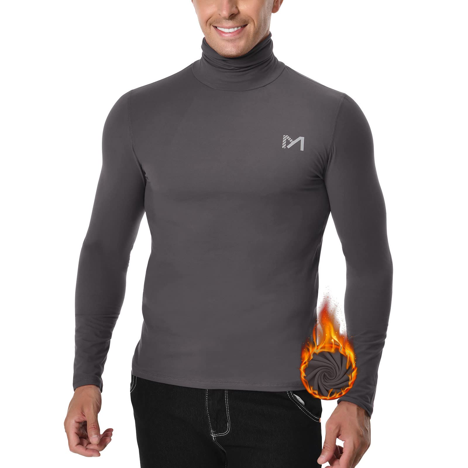 MEETYOO Herren Thermounterwäsche Oberteile, Thermoshirt Langarm Kompressionsshirt Funktionsshirt Atmungsaktiv Thermounterhemd Männer Sportshirt für Running Fitness Gym S Grau Angebot bei HelloDeals
