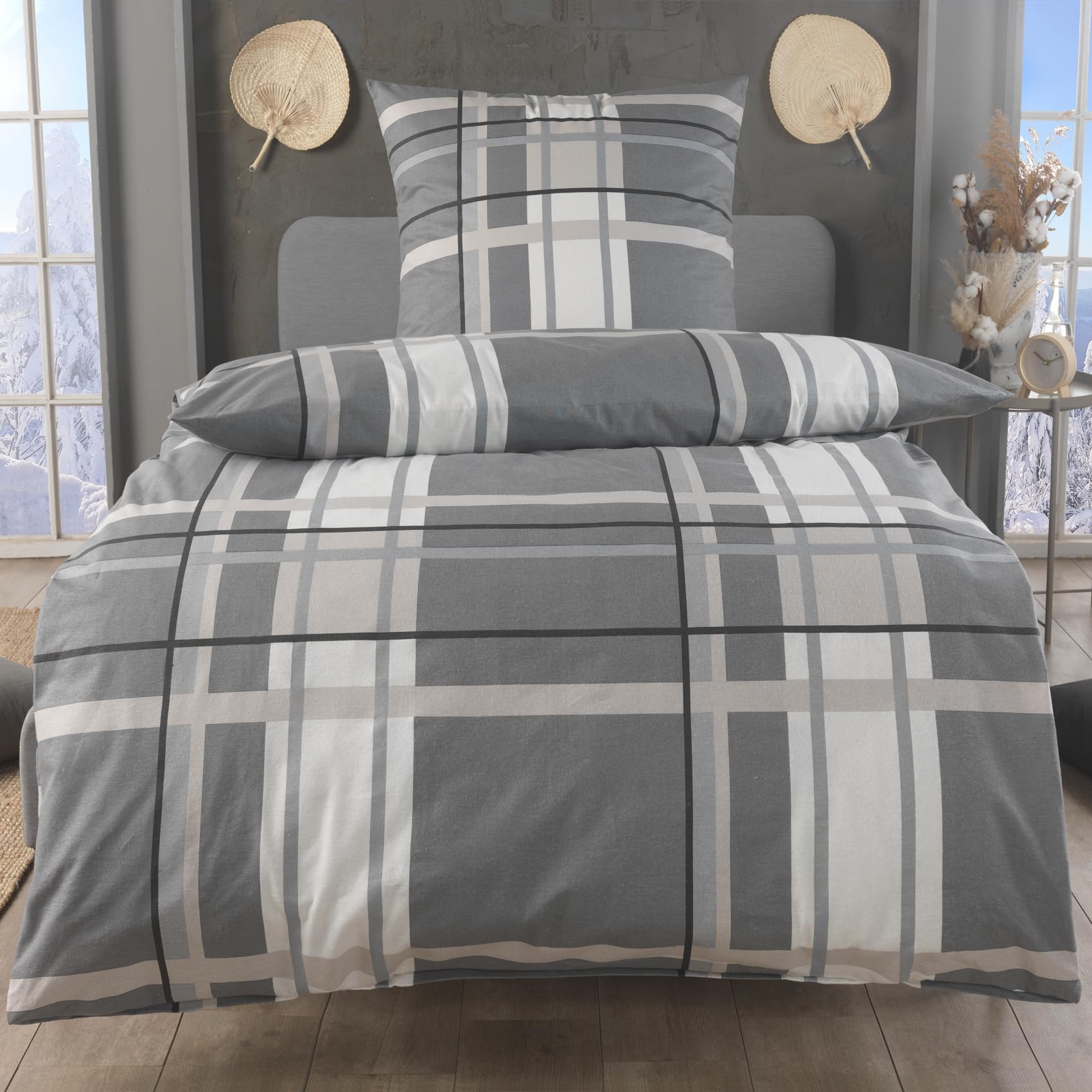 MALIKA 2 teilige kuschelige Baumwolle Soft Fein Biber Bettwäsche 135x200 + 80x80 Kissenbezug, flauschig warme Winter Bettbezug, Größe:155x220 + 80x80 cm, Design - Motiv:Design 5 155x220 + 80x80 Design 5 Angebot bei HelloDeals