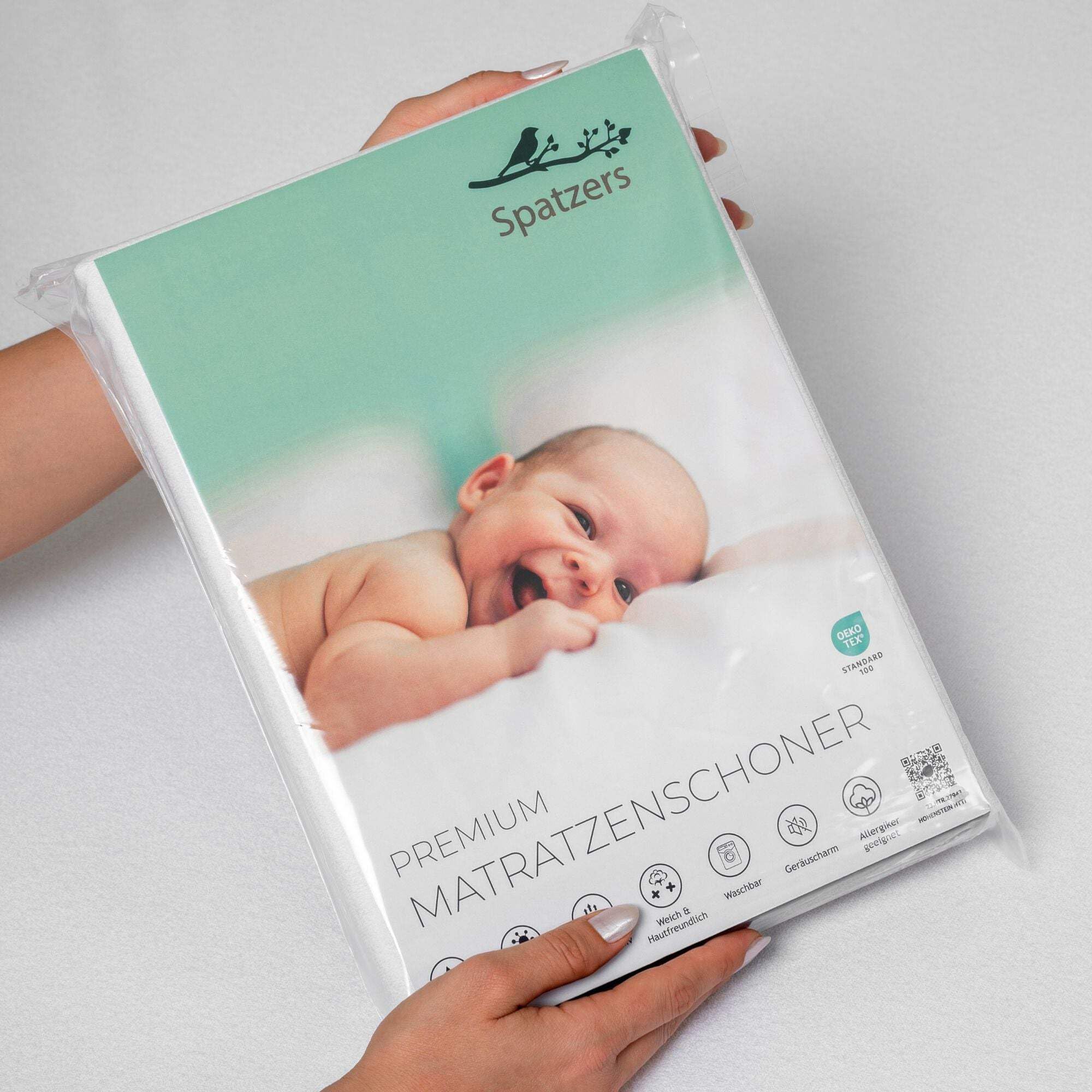 Spatzers Matratzenschoner 90x200 Baumwolle wasserdicht - Oeko-Tex 100 zertifizierte Inkontinenzunterlage waschbar - wasserdichte Matratzenauflage - Matratzenschutz atmungsaktiv wasserdicht (90x200) Angebot bei HelloDeals