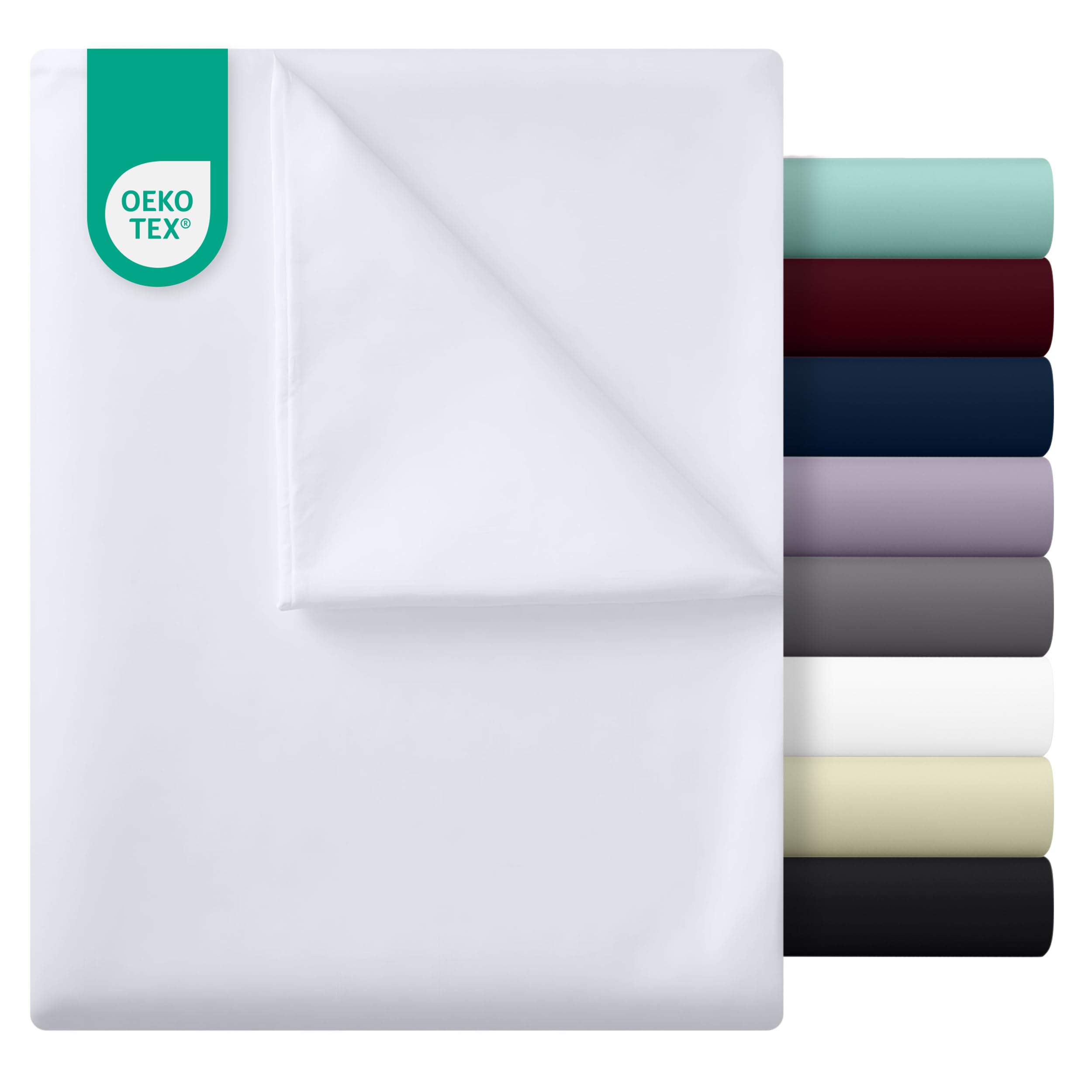 Utopia Bedding - Flach Laken ohne Gummizug - 225 x 255 cm - Oeko-TEX Zertifiziert - Weich Gebürstetes Polyester – Mikrofaser – Flaches Blatt – Weiß Weiß 225 x 255 cm Angebot bei HelloDeals