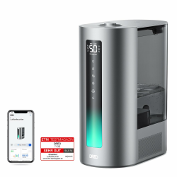 Dreo 6L Smart Luftbefeuchter für große Räume, Warm- und Kaltnebel für Schlafzimmer, 60 Std. Laufzeit, präziser Feuchtigkeitssensor, Aromadiffusor und kompatibel mit Alexa. Silber Angebot bei HelloDeals
