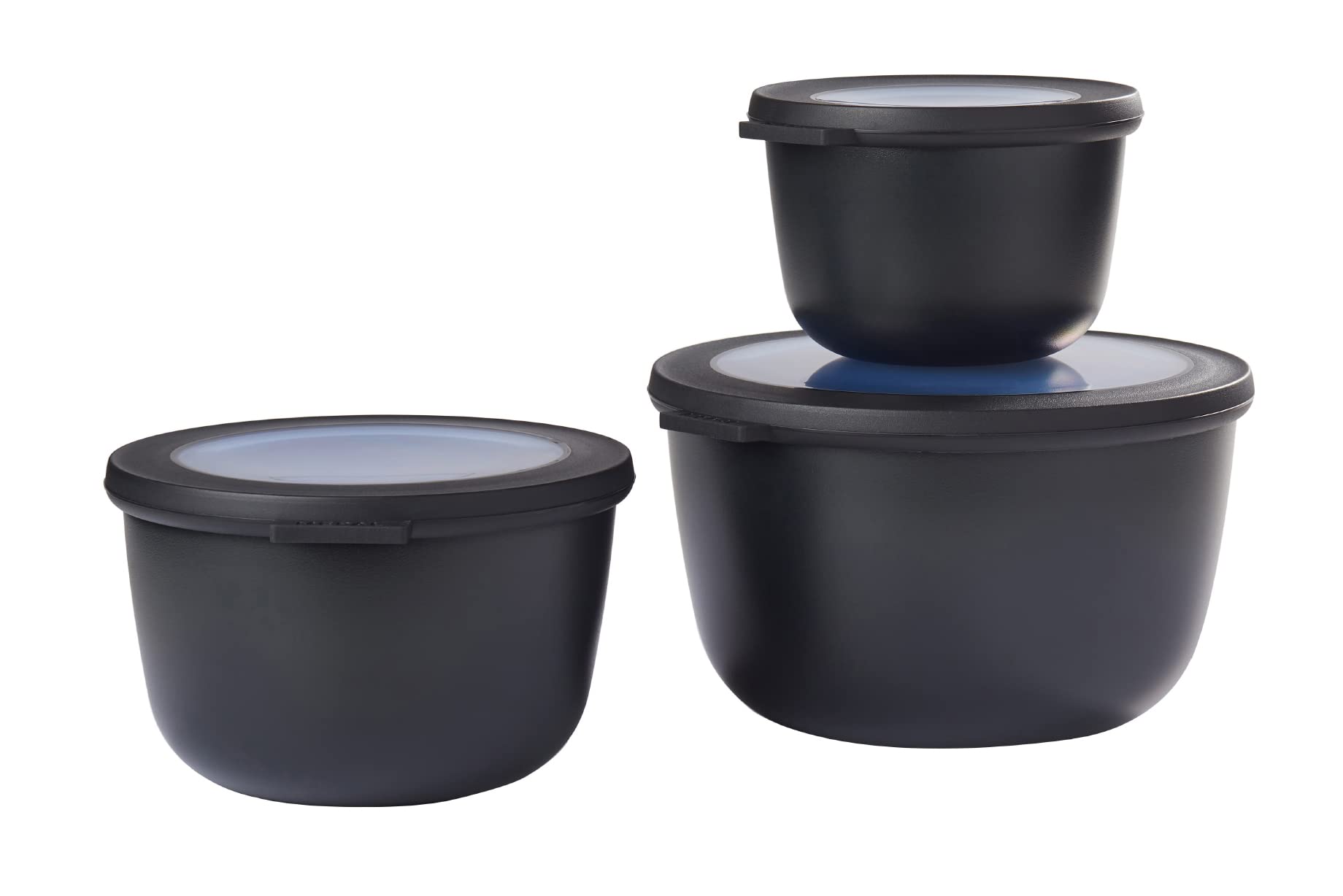 Mepal Multischale Cirqula Round 3-teiliges Set - Mikrowellen Geschir - Geignet als Aufbewahrungsbox, Kuhlschrank, Gefrierschrank & Mikrowellengeschirr - 350 ml, 750 ml & 1250 ml - Nordic black Nordic Black Set 3-teilig (350, 750, 1250 ml) Angebot bei HelloDeals
