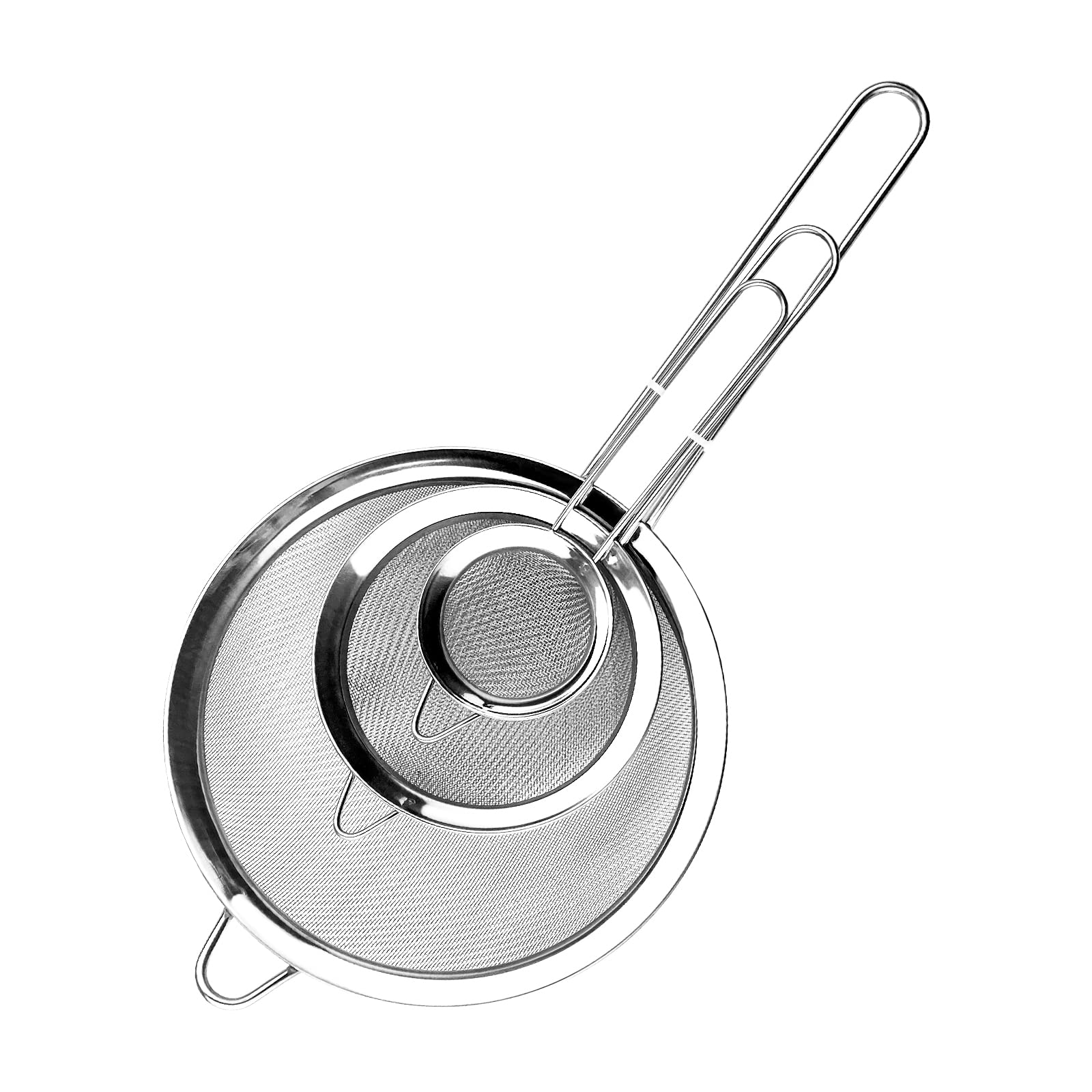 Avesteir 3 Stück Sieb Set 19/25/37 cm, Küchensieb Edelstahl, Poliert Metall Feinmaschiges Seiher mit Verstärktem Griff Perfekt zum Abtropfen Nudeln, Quinoa, Siebenr, Gemüse, Obst, Tee, Puderzucker Angebot bei HelloDeals