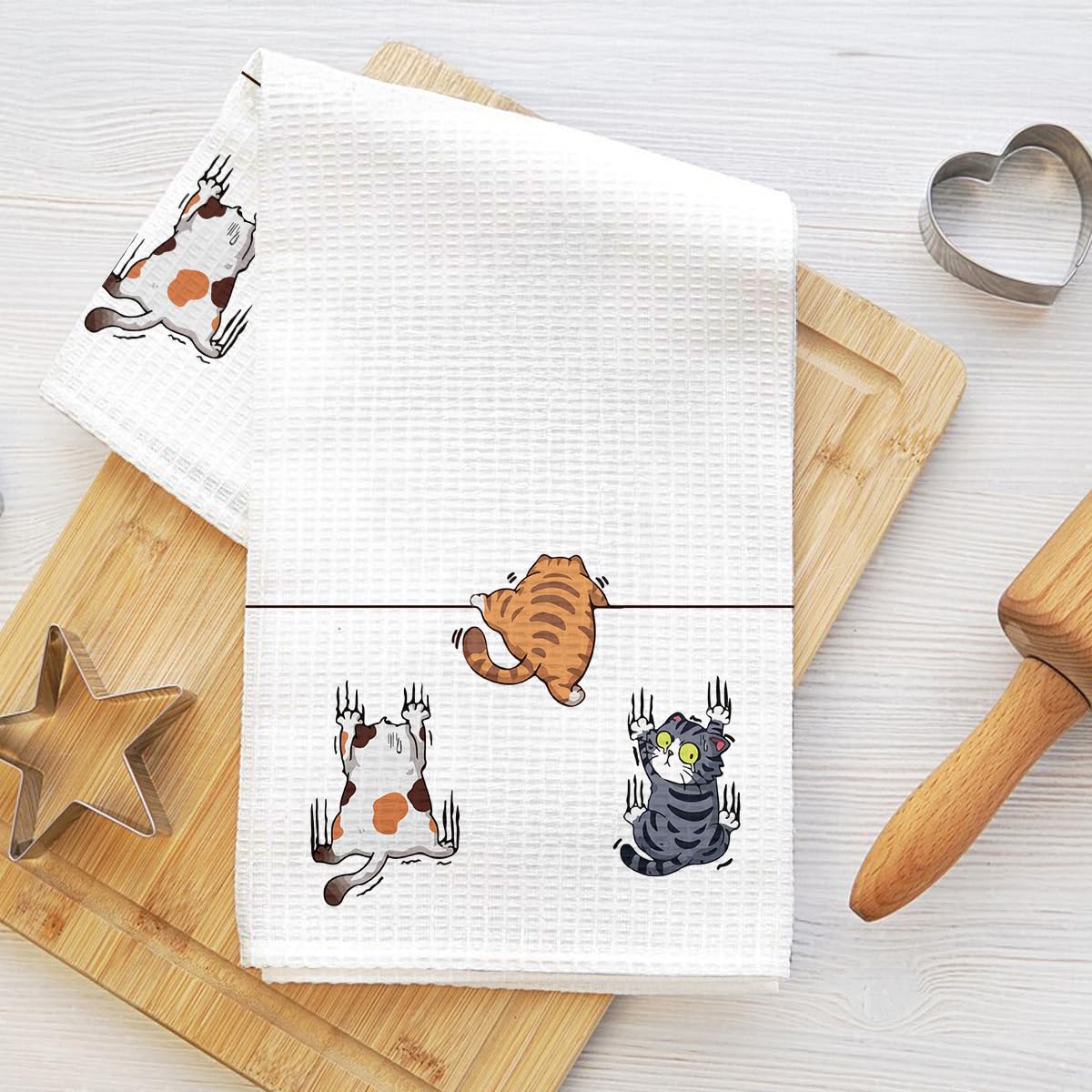 Küchentücher, Geschirrtücher mit niedlicher Katze, 40,6 x 63,5 cm, Urlaubsdeko-Handtücher - 1 Lcs Multicolor 1149 Angebot bei HelloDeals