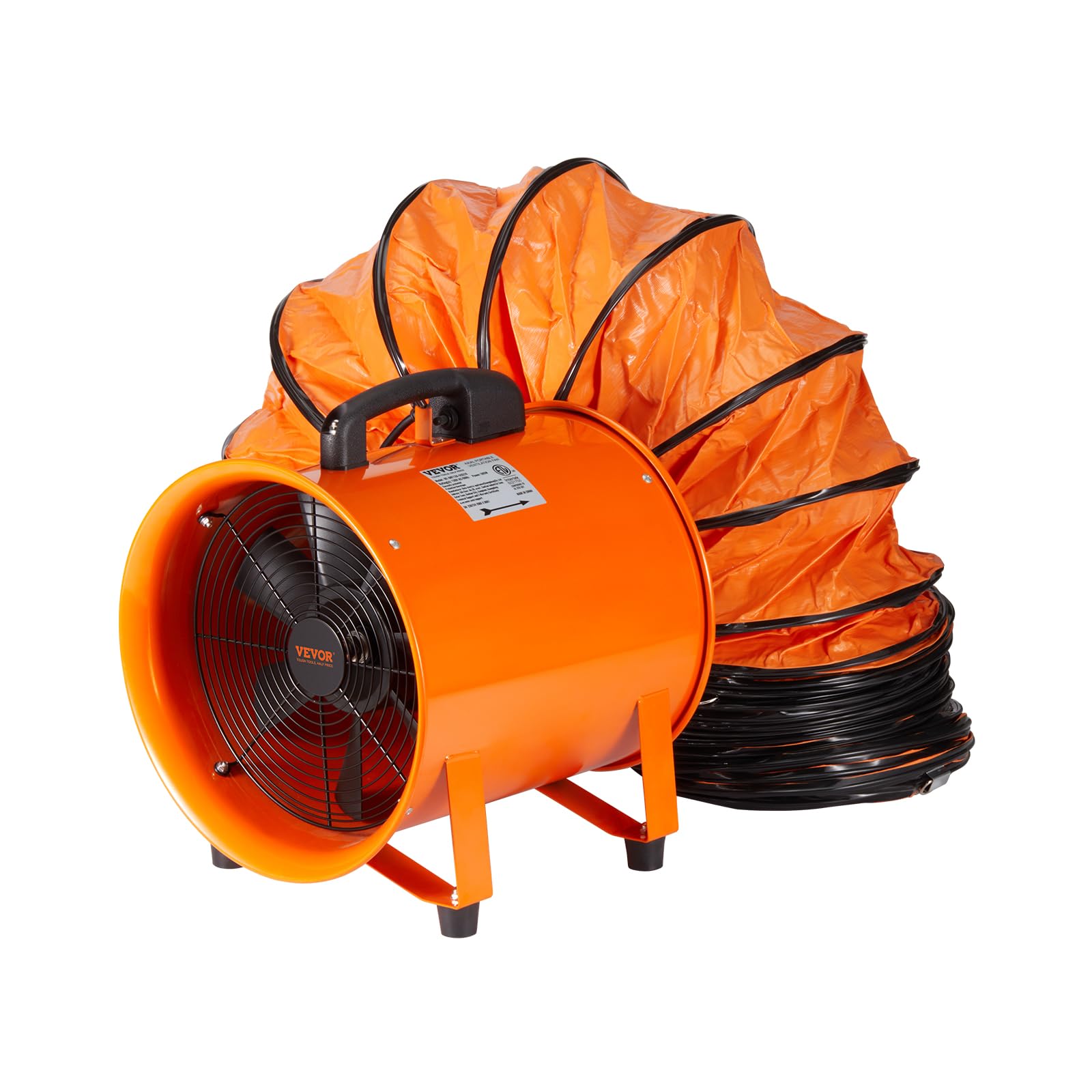VEVOR Bauventilator 367-W-AC-Motor Baugebläse 2800 U/min Baulüfter Gebläse 2574 CFM (4373 m3/h) Axiallüfter mit 10 m Schlauch Axialgebläse 79 dB Geräuschpegel Industrielüfter 367W-10M-2574CFM Angebot bei HelloDeals