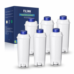 Filswa Delonghi Wasserfilter Ersatz für Kaffeevollautomaten, Kompatibel mit ECAM-Serie, Dinamica, Magnifica & Magnifica S/Evo, ETAM Autentica, Eletta Explorer, Prima Donna, Rivelia, Esam, DLSC002 6 Stück Angebot bei HelloDeals