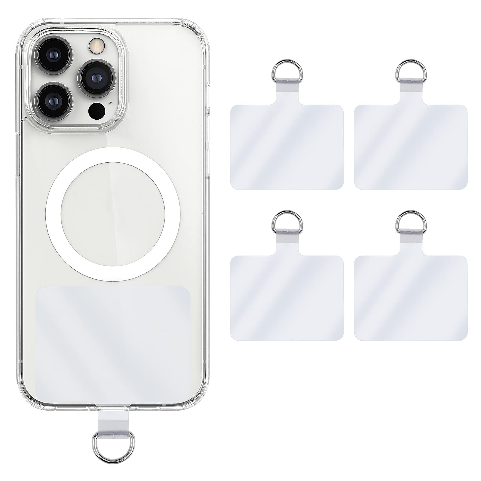 Cobee Universal Phone Tether Tabs, 4 Pcs 2.28" x 1.5" D-Buckle Phone Lanyard Ersatzteil PVC Transparent Phone Lanyard Patches for Safety Drop Protection Kompatibel mit den meisten Smartphones Angebot bei HelloDeals