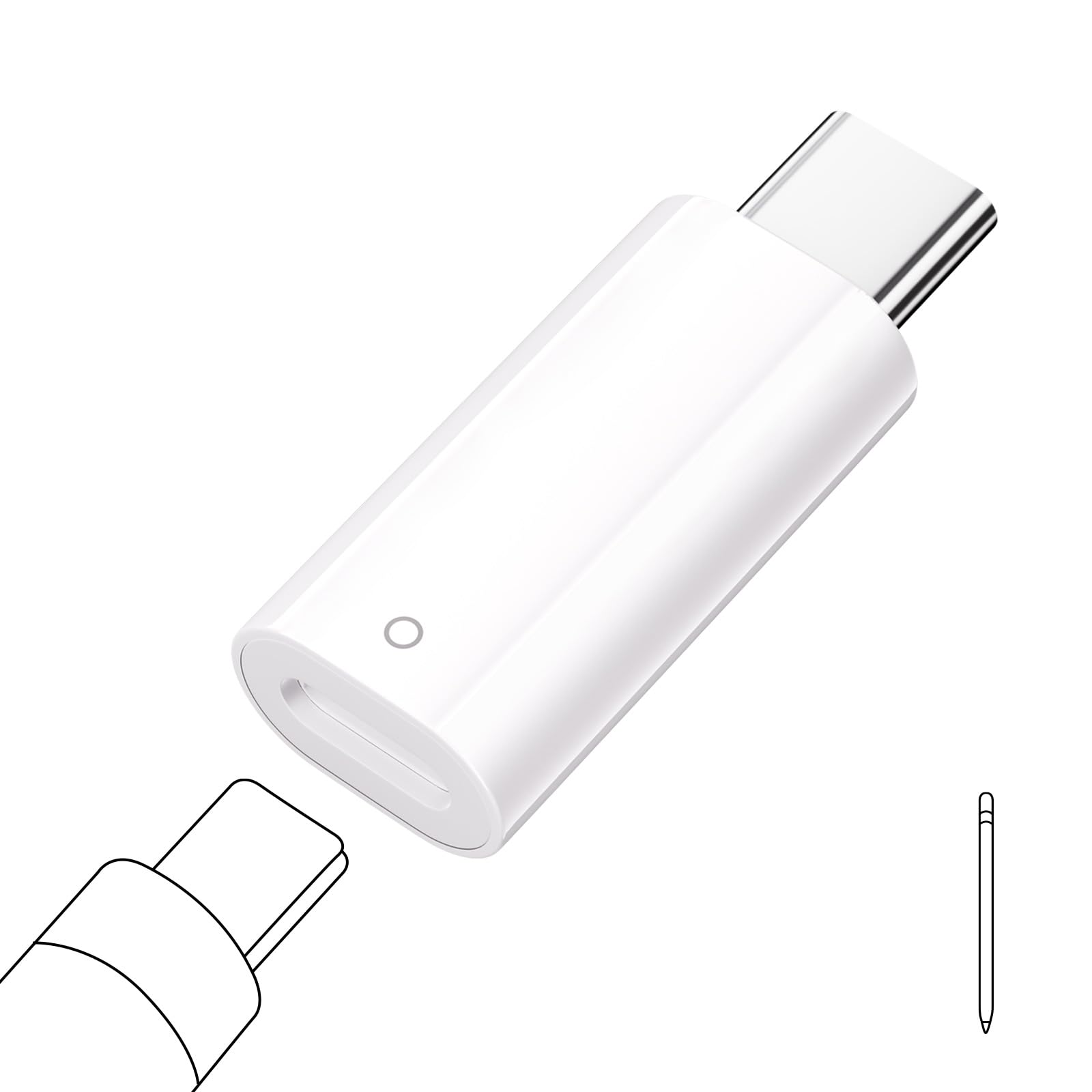 USB-C für Apple Pencil Ladeadapter 1. Generation – Schnell Laden und Bluetooth-Kopplung, Kompatibel mit iPad 10 und USB-C Geräten – Abriebfeste, Robuste Materialien für Langfristige Nutzung Angebot bei HelloDeals