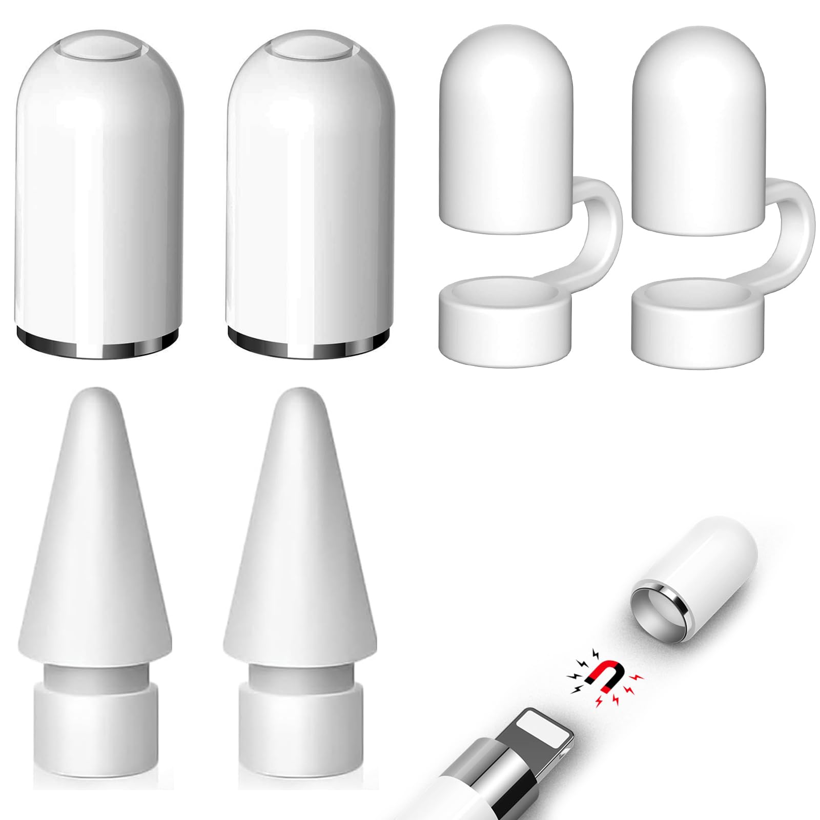 2 Stück Kappe für Apple Pencil 1. Generation + 2 Stück Spitzen Ersatz & Nib Zubehör für Apple Pencil 2/1 Generation+2 Anti-Verlust-Kappe aus Silikon 2Kappe+2Spitzen+2 Anti-Verlust-Kappe Angebot bei HelloDeals