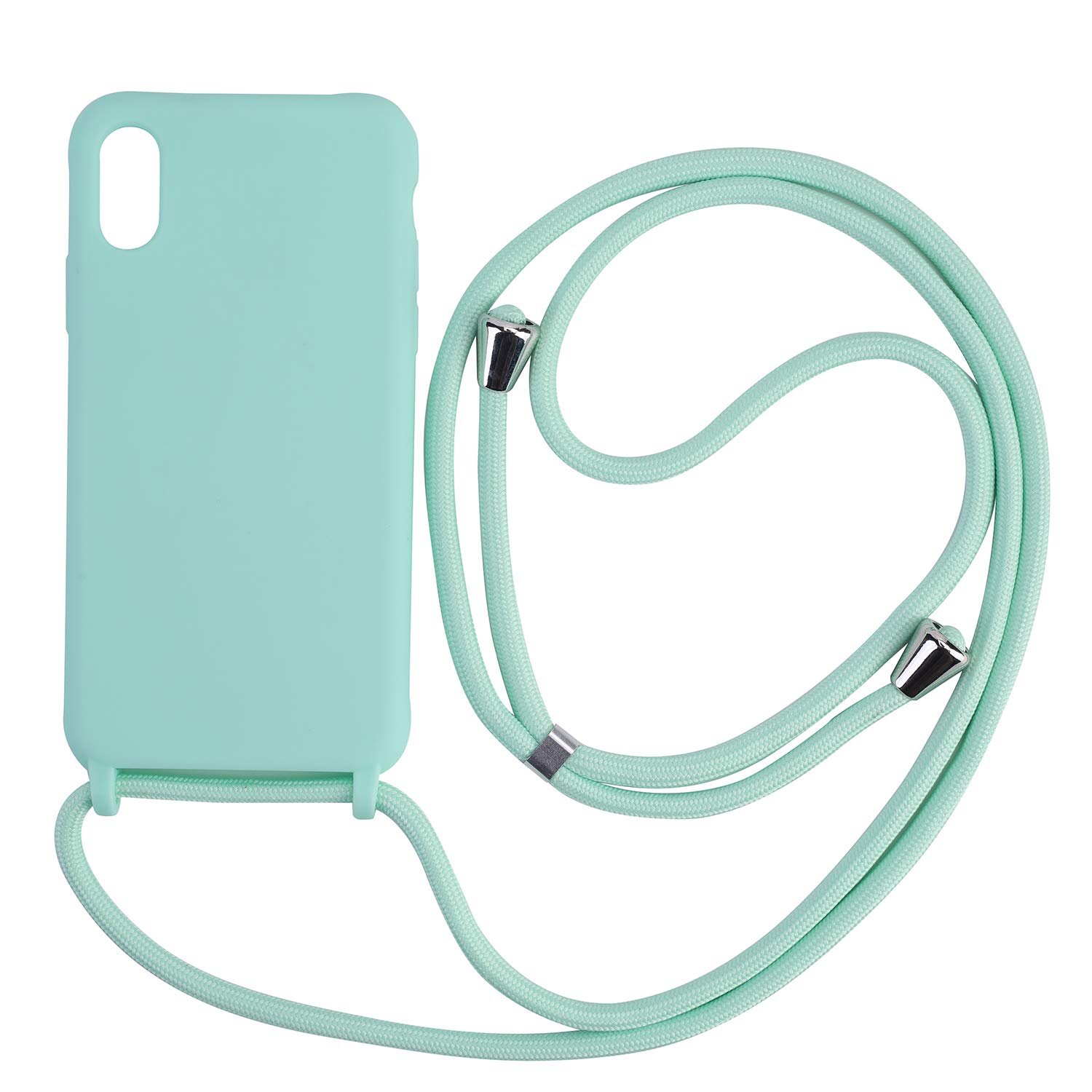 Ququcheng Kompatibel mit iPhone X/XS Hülle,Handykette Hülle Silikon Seil Necklace Handyhülle mit Kordel Tasche TPU Bumper Schutzhülle für iPhone X/XS-Grün iPhone X/XS Grün Angebot bei HelloDeals