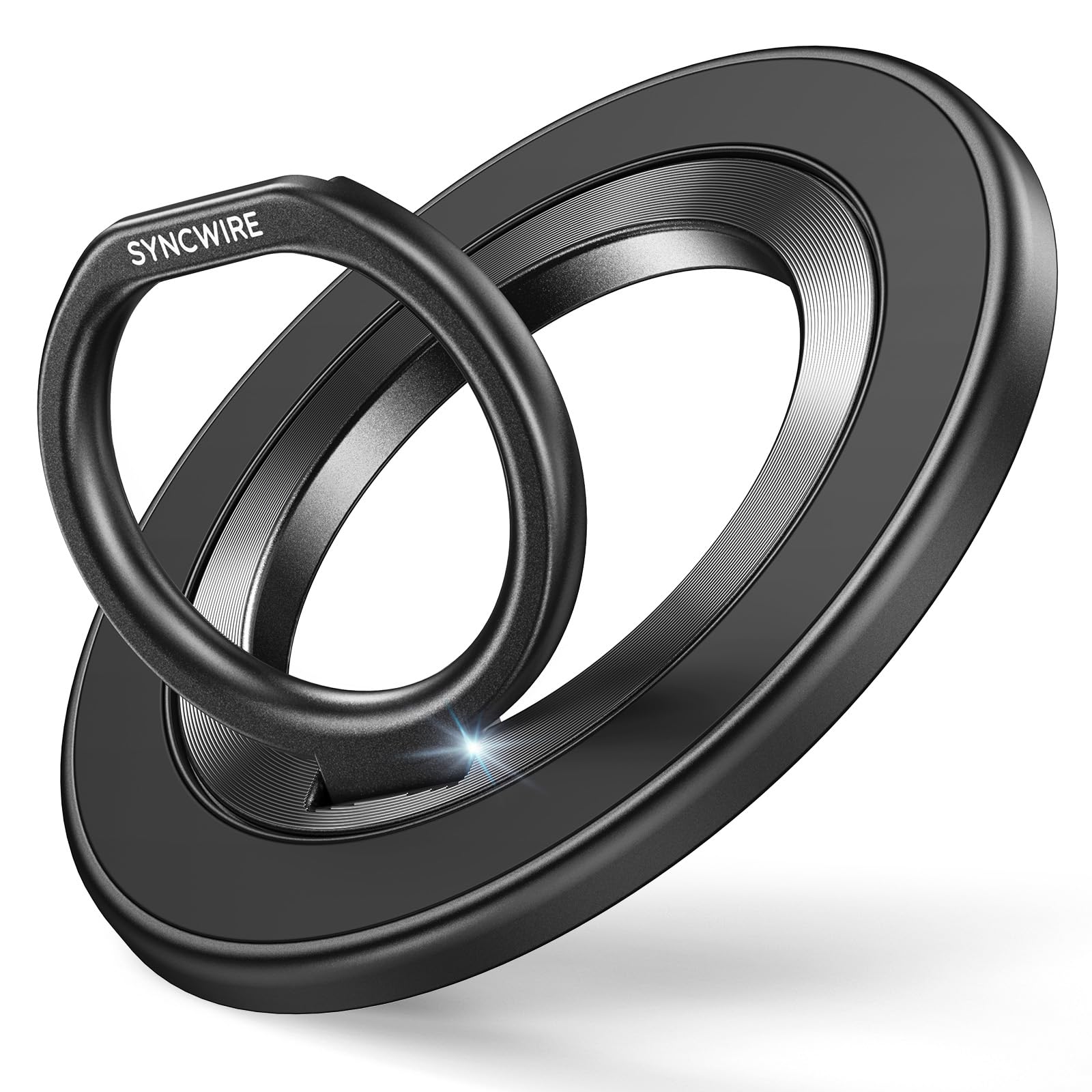SYNCWIRE Handy Ring Halterung Magnetisch für MagSafe Ring-360 Grad Drehung Handy Griff Halter Fingerhalter für iPhone 16 Pro Max Plus 15 14 13 12 Smartphone mit Metallplatte(inbegriffen) Schwarz Schwarz-01 Angebot bei HelloDeals