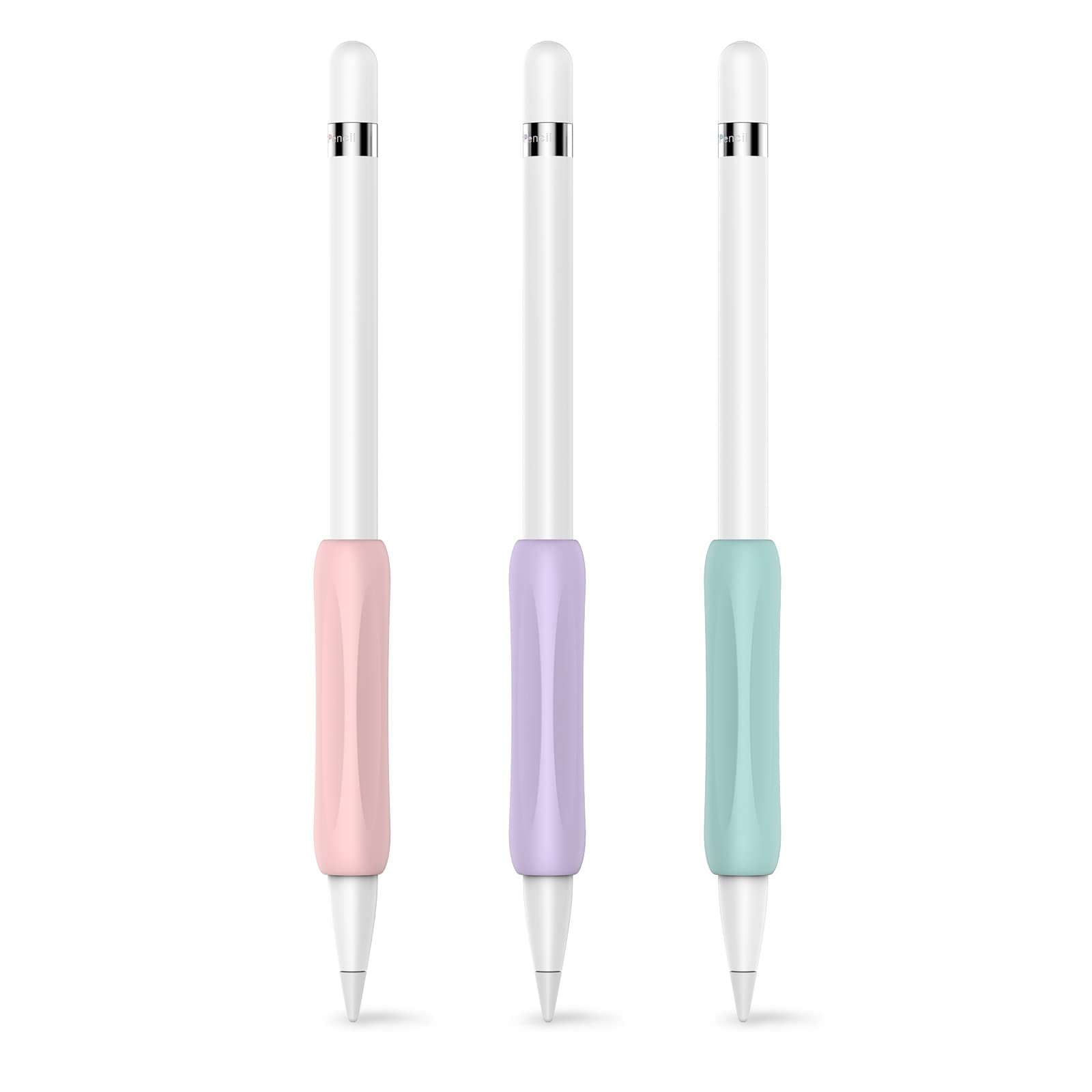 Delidigi 3 Stück Apple Pencil Griff Schutzhülle Silikon Halter Ergonomisches Ärmelzubehör Kompatibel mit Apple Pencil 1. und 2. Generation (Rosa, Lila, Edelsteingrün) Angebot bei HelloDeals