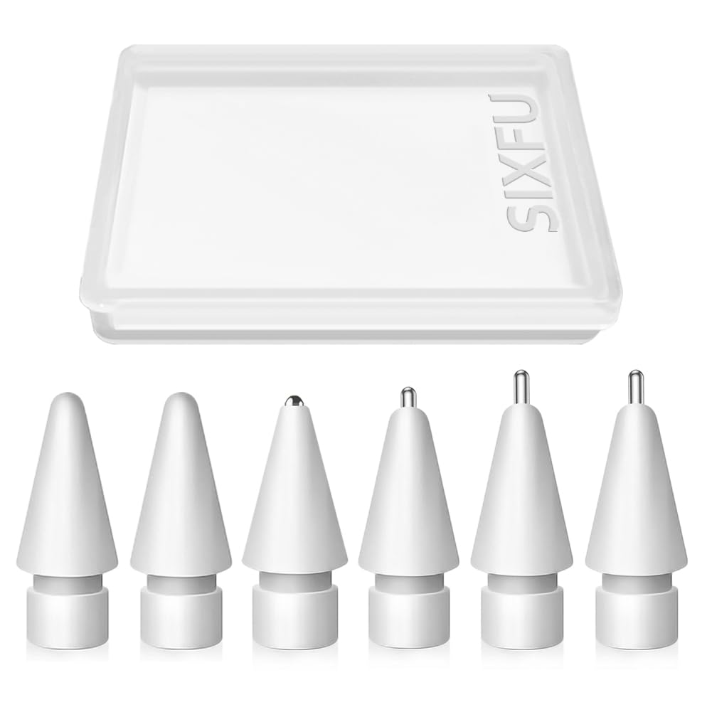 6 Stück Verbesserte Spitze Kompatibel mit Apple Pencil, Verschleißfest und Hochempfindliche Metall Spitzen Set Kompatibel mit Apple Pencil Pro/ 2. Generation/ 1. Gen/USB C Ersatzspitzen Weiß, 2 + 2 lange Spitzen, 1 kürzere Spitze, 1 feine Spitze Angebot bei HelloDeals