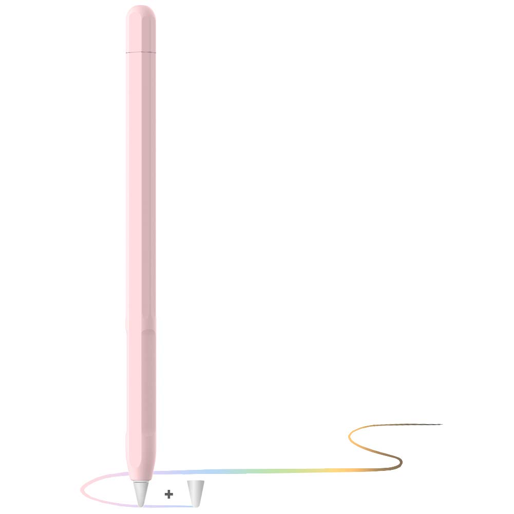 Apple Pencil Hülle Apple Pencil Case, Silikon Schön Weicher Stift Grip Griff mit Ladekappe Kappe und Pen Nib Spitze Schutzhülle (2. Generation, Rosa) 2. Generation Rosa Angebot bei HelloDeals