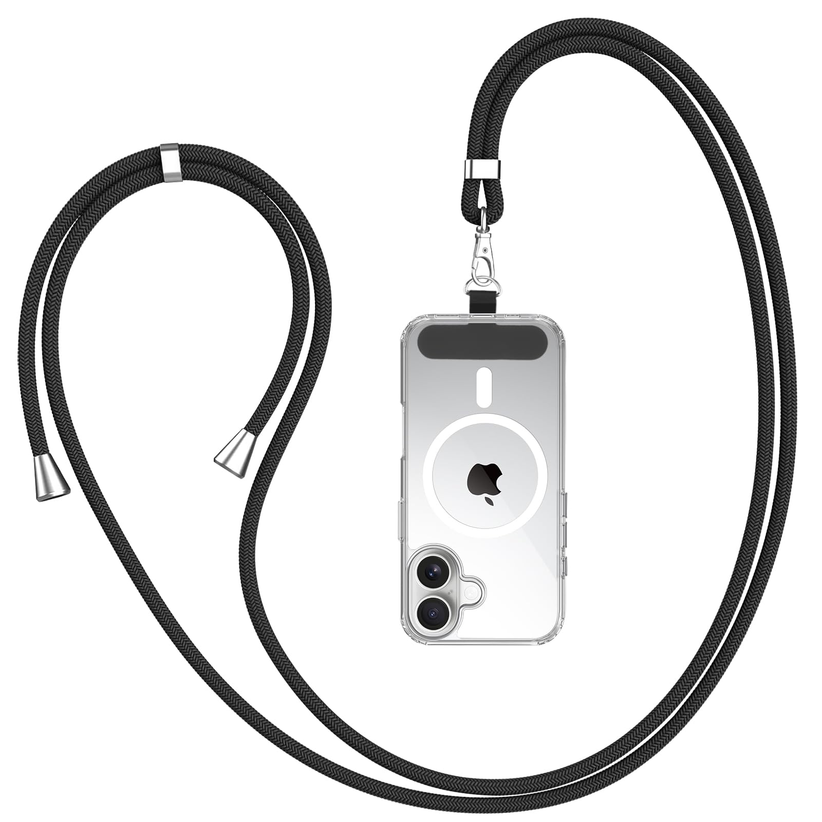 AK Handykette Universal, Handy Lanyard, Geeignet für Alle Smartphones mit 1 Stück Universelles Patch, Handyband Passend für Jede Handyhülle, Einstellbar und Abnehmbar (Schwarz) Angebot bei HelloDeals