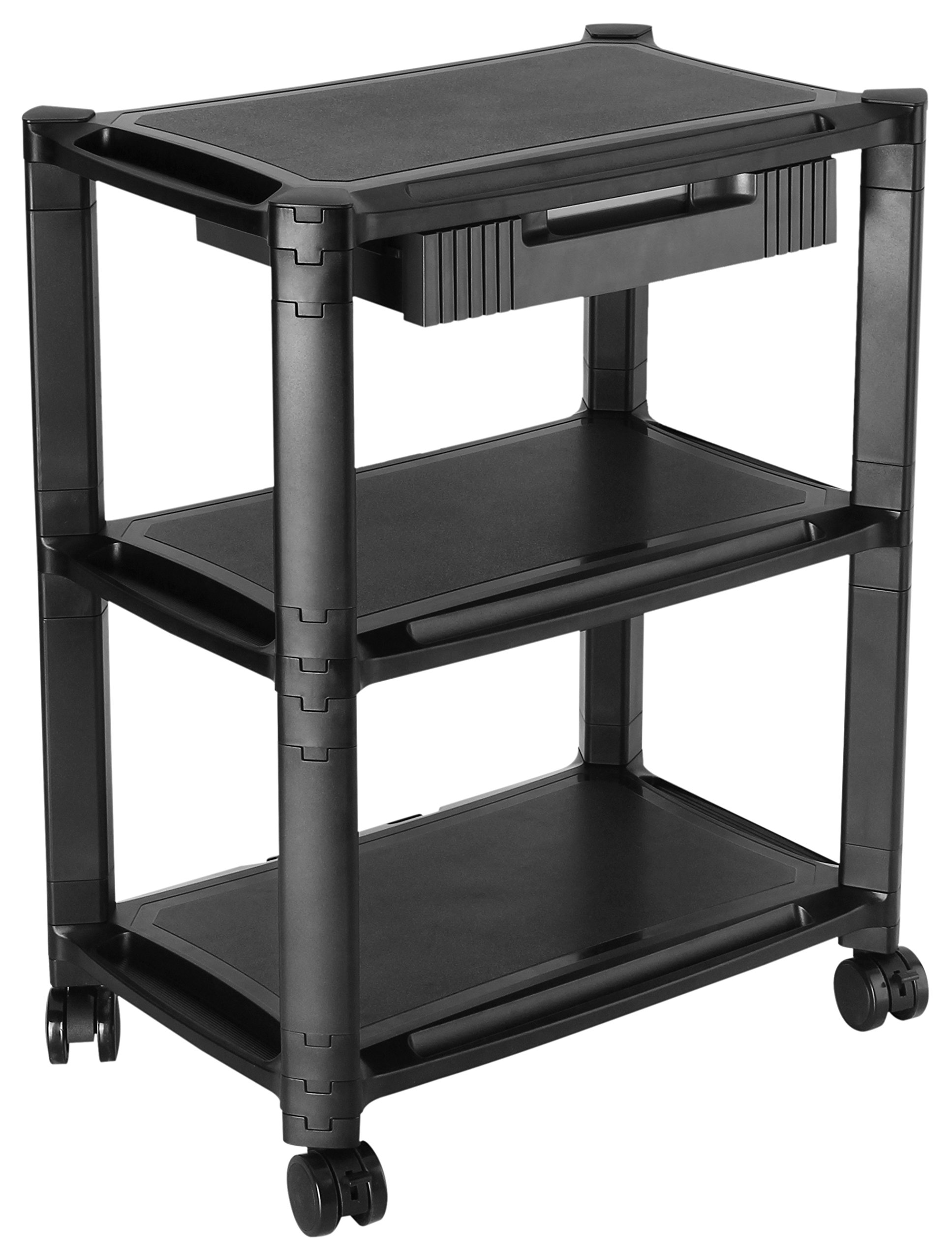 RICOO Rollcontainer mit Schubladen Schreibtisch schwarz WM5-L Rollwagen Schubladenelement modular Rollschrank schmal Bürocontainer Allzweckwagen Druckertisch Rollcontainer Schwarz Angebot bei HelloDeals