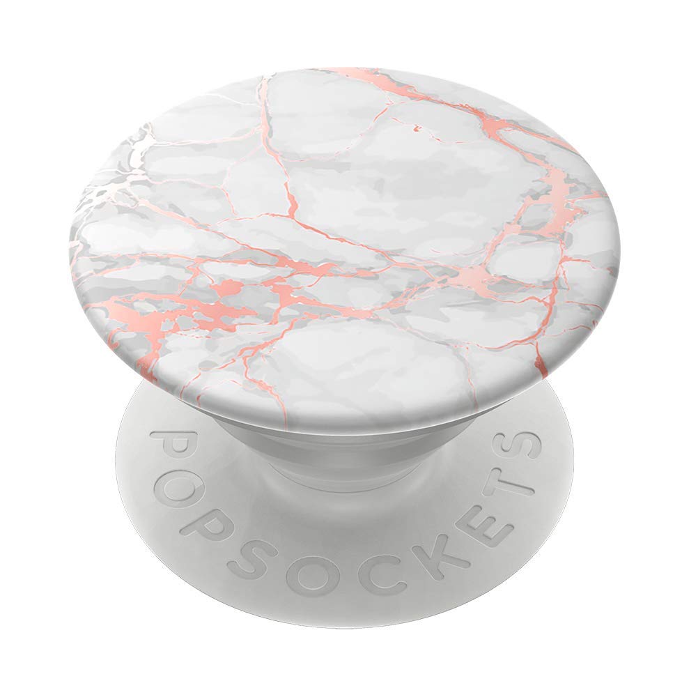 PopSockets 801649 PopGrip - Ausziehbarer Sockel und Griff für Smartphones und Tablets mit einem Austauschbarem Top - Rose Gold Lutz Marble Roségoldfarben Angebot bei HelloDeals