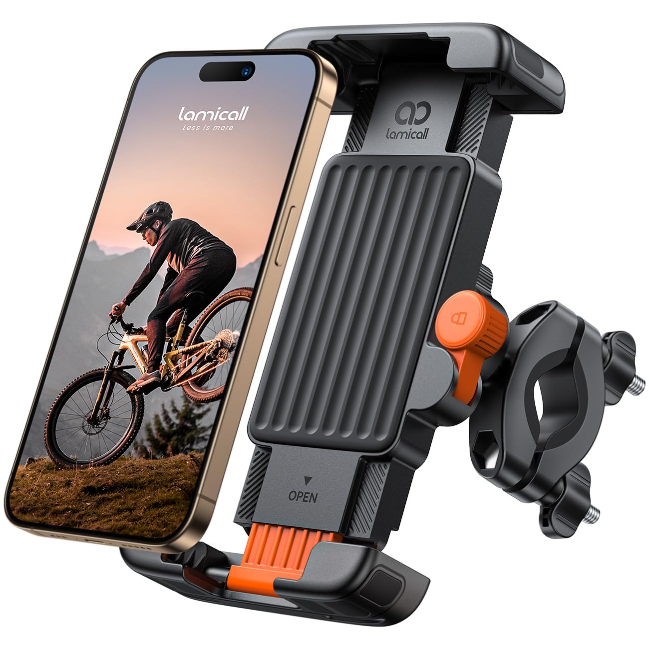Lamicall Handyhalterung Fahrrad Lenker, Handyhalter Motorrad - [1s Schnellverschluss] Universal Handy Fahrradhalterung für Rennrad MTB Scooter, Handy Halterung FahrradLenker für 6-7 Zoll Smartphone Orange Angebot bei HelloDeals