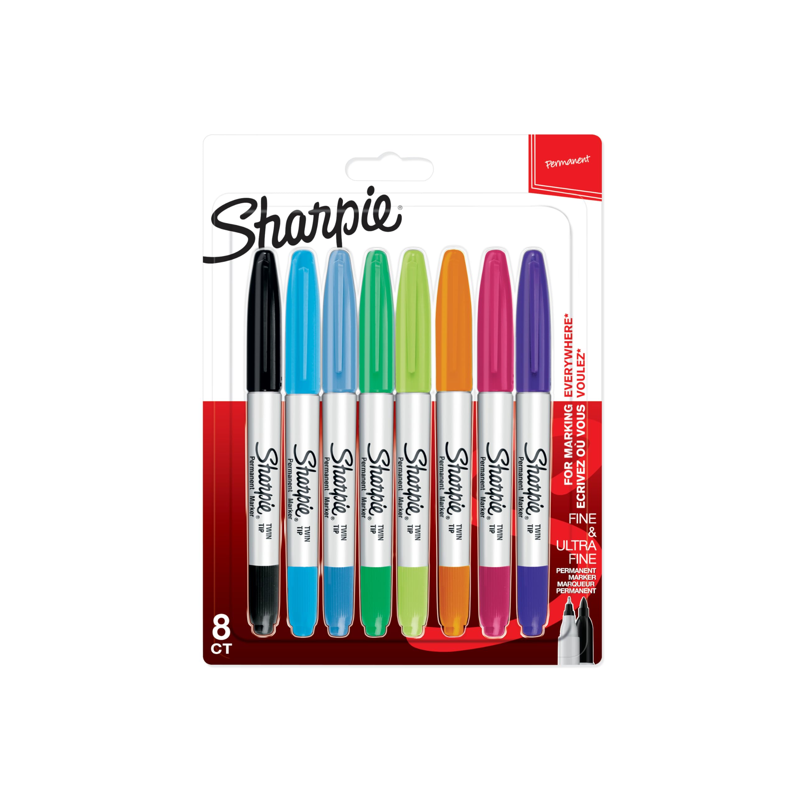 Sharpie Doppelseitiger Permanent Marker | Marker Stift mit Doppelspitze (Fein & ultrafein) | gemischte Farben | 8 Stück 8 stück (1er Pack) Angebot bei HelloDeals