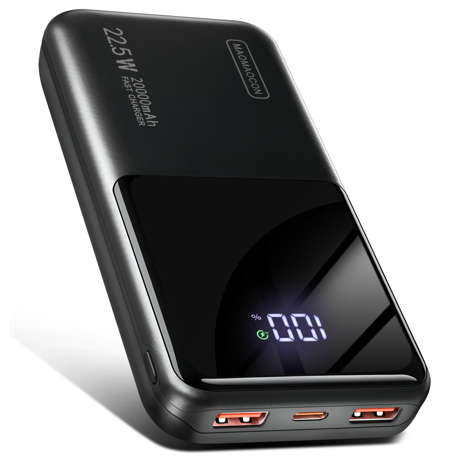 Power Bank 20000mAh 22.5W Klein Schnellladefunktion Powerbank 1 USB-C 2 USB-A Mini Externe Handyakkus LCD Display Akkupack für iPhone 17 16 15 14 13 Smartphones Travel Camping Outdoor etc (black01) Angebot bei HelloDeals