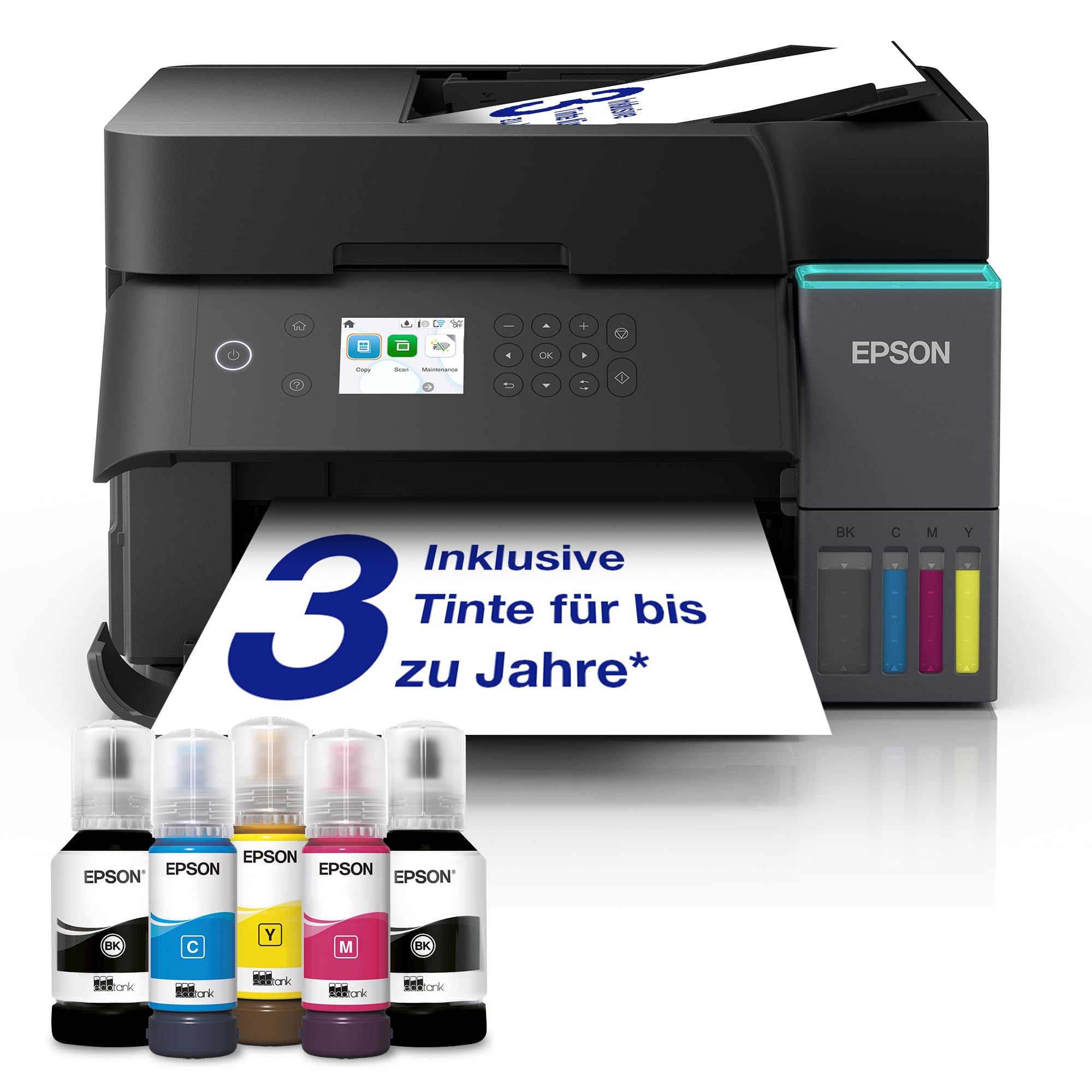 EcoTank ET-3950 A4-Multifunktionsdrucker mit Wi-Fi & AirPrint Tintentank, automatischem Dokumenteneinzug, beidseitigem Druck, Scannen & Kopieren, bis zu 3 Jahre Tinte im Lieferumfang enthalten Angebot bei HelloDeals